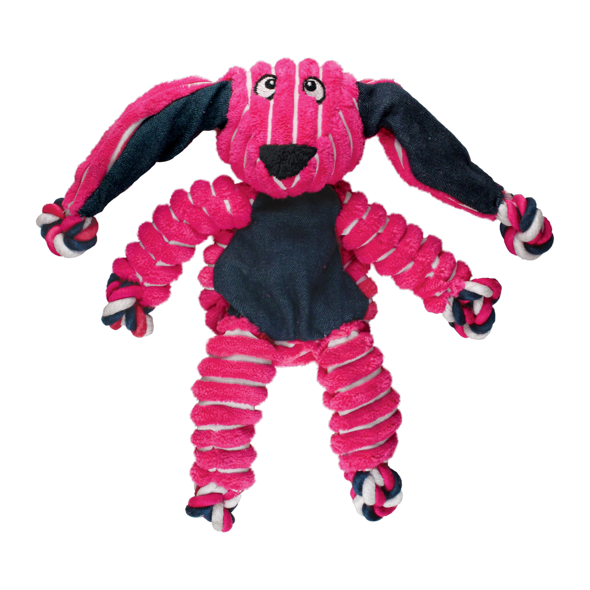KONG Floppy Knots Bunny plush dog toy, Large size front view #LARGE