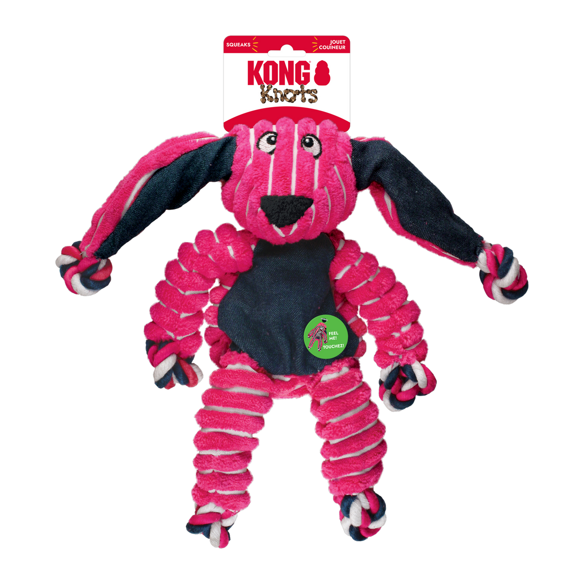 KONG Floppy Knots Bunny Large in KONG Knots retail packaging