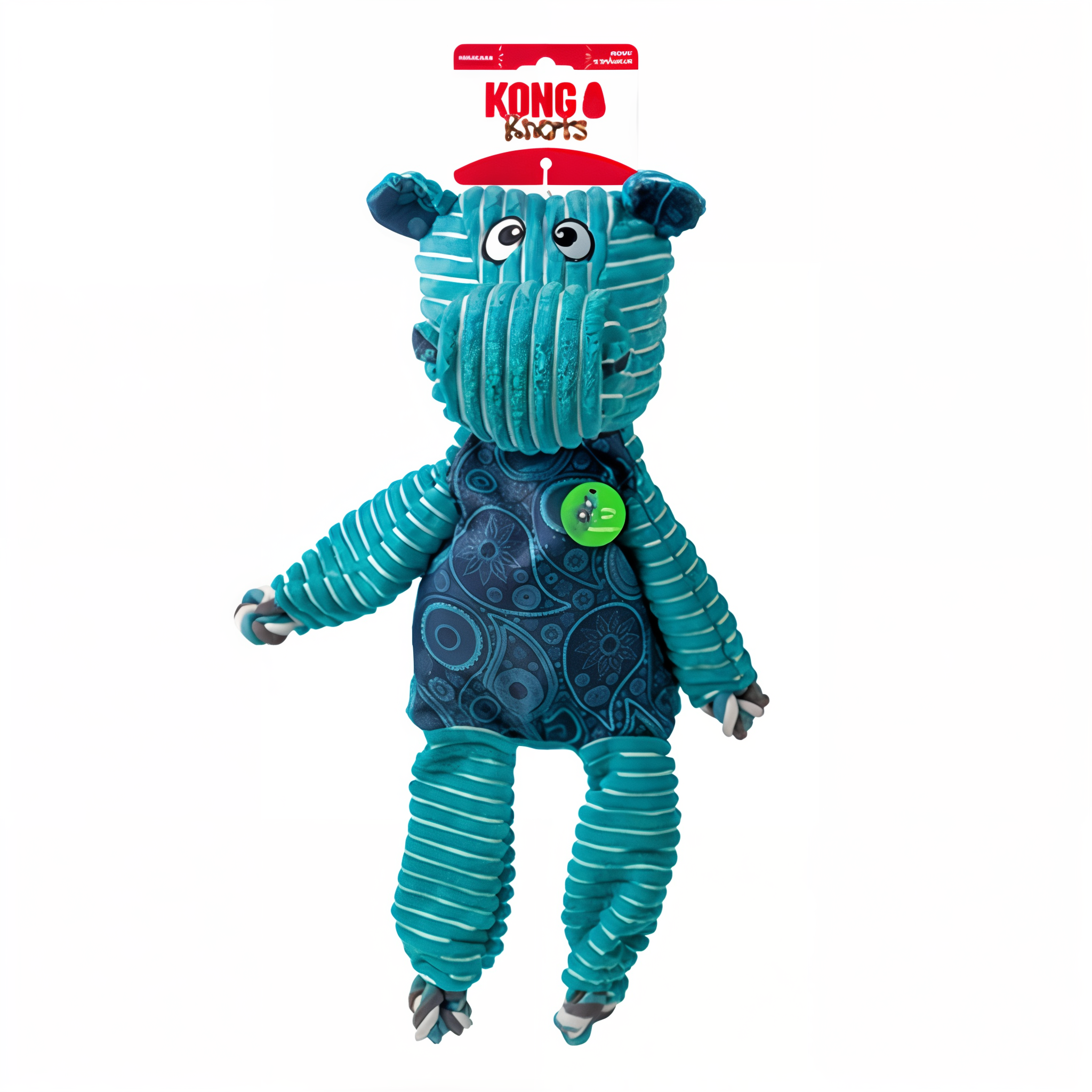 KONG Floppy Knots Hippo x-large on Knots header card packaging