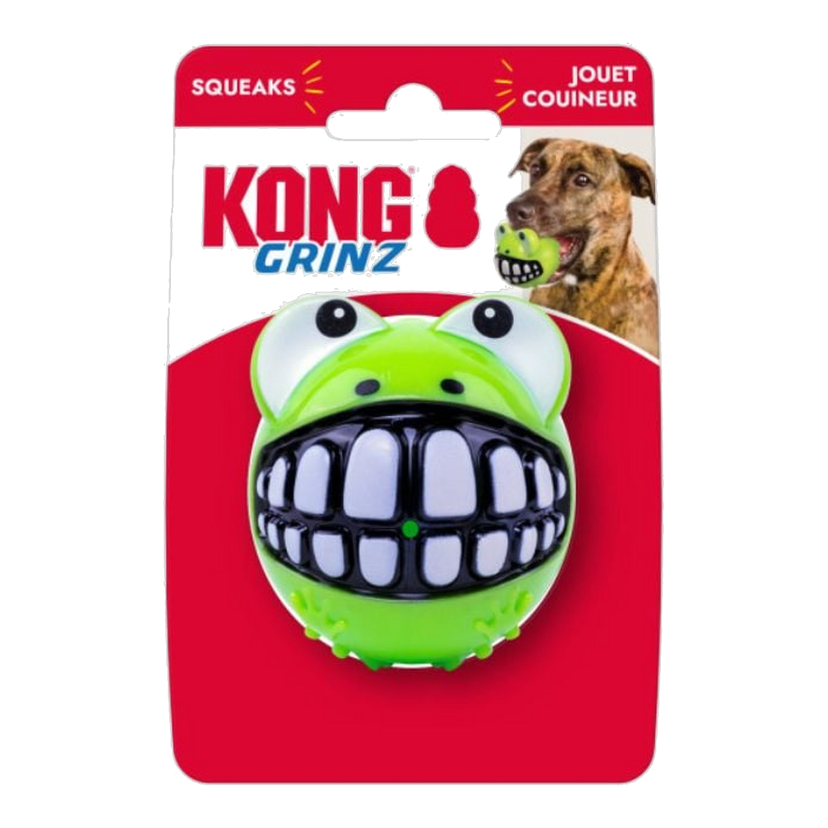 KONG Grinz Frog Dog Toy MEDIUM