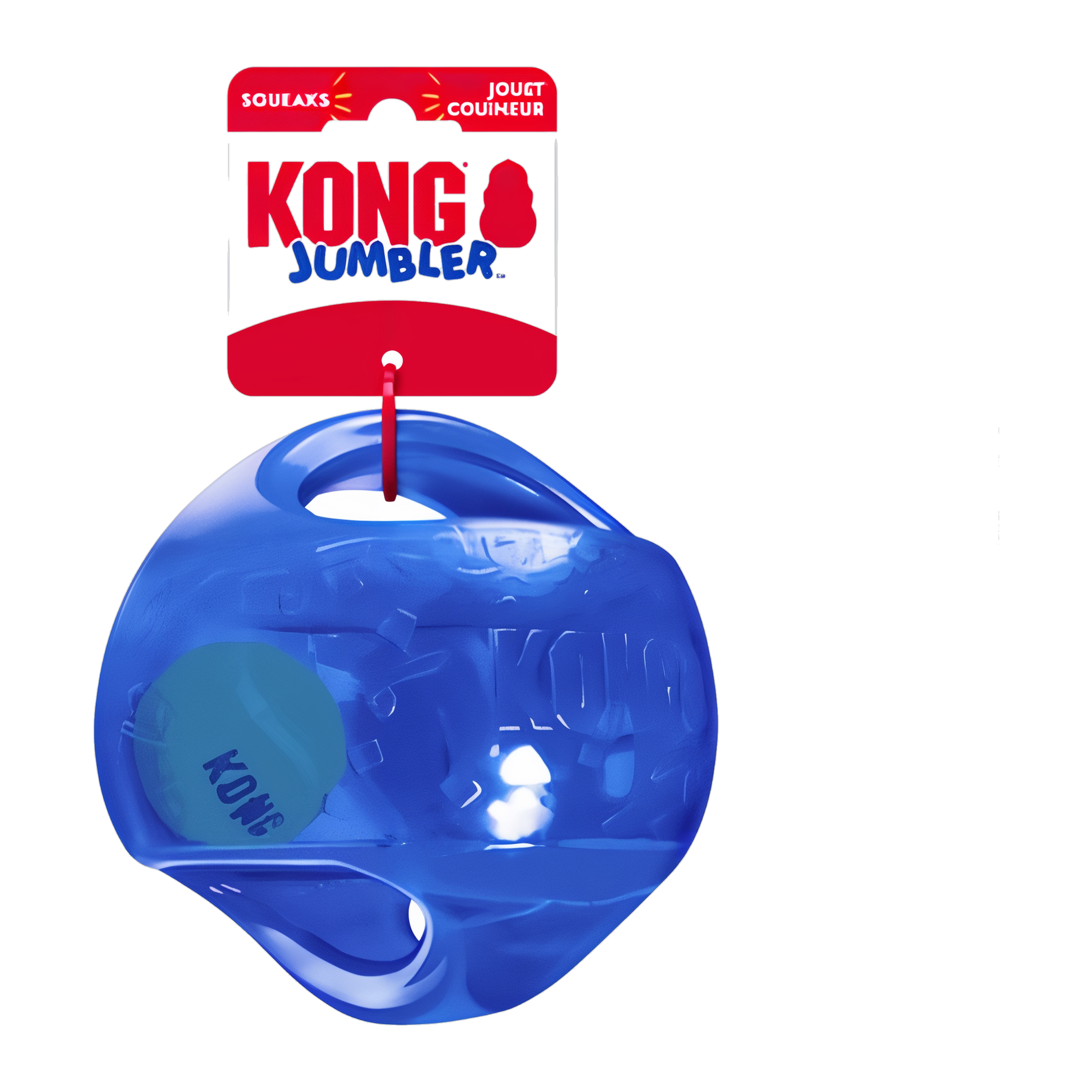 Blue KONG Jumbler Ball with hang tag