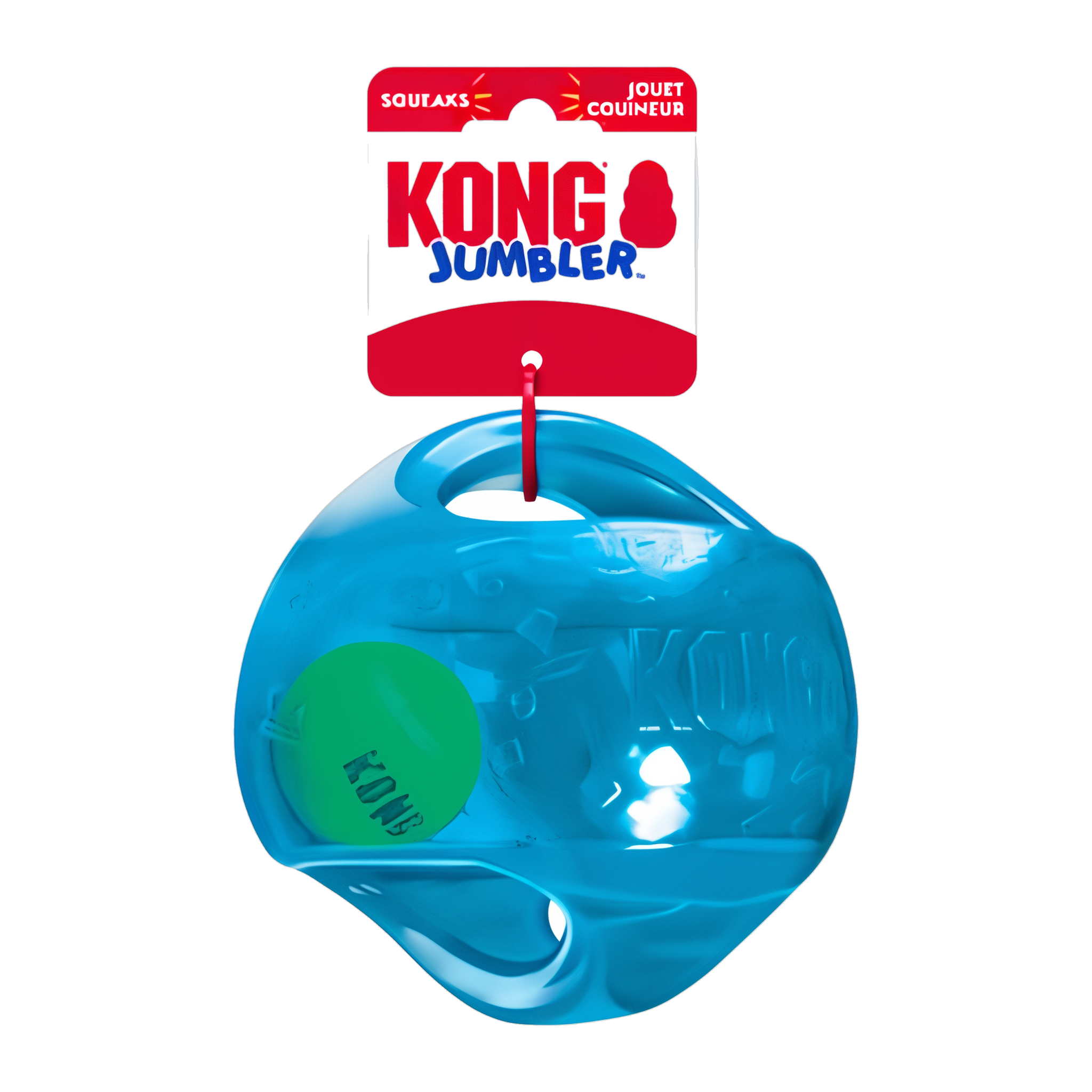 KONG Jumbler Ball dog toy with retail hang tag