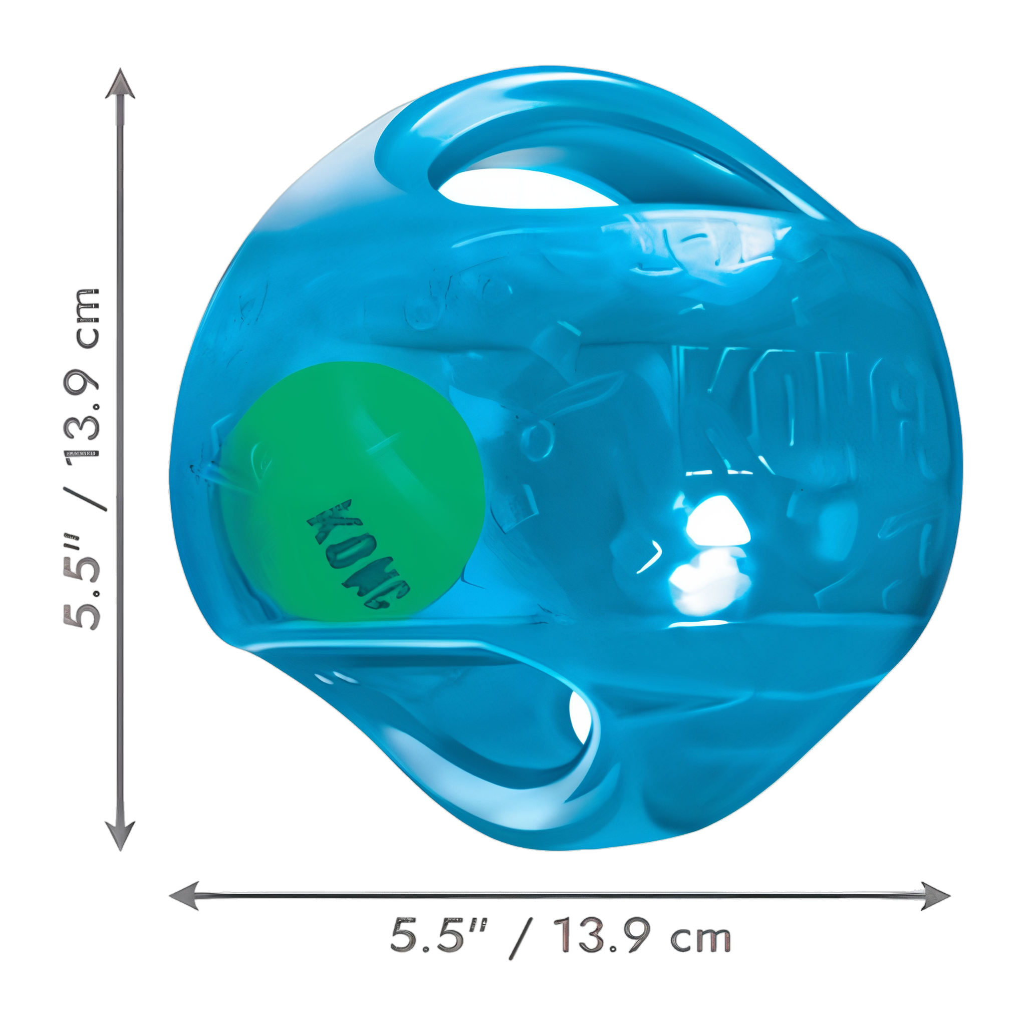 KONG Jumbler Ball Medium/Large measures 5.5 inches in diameter