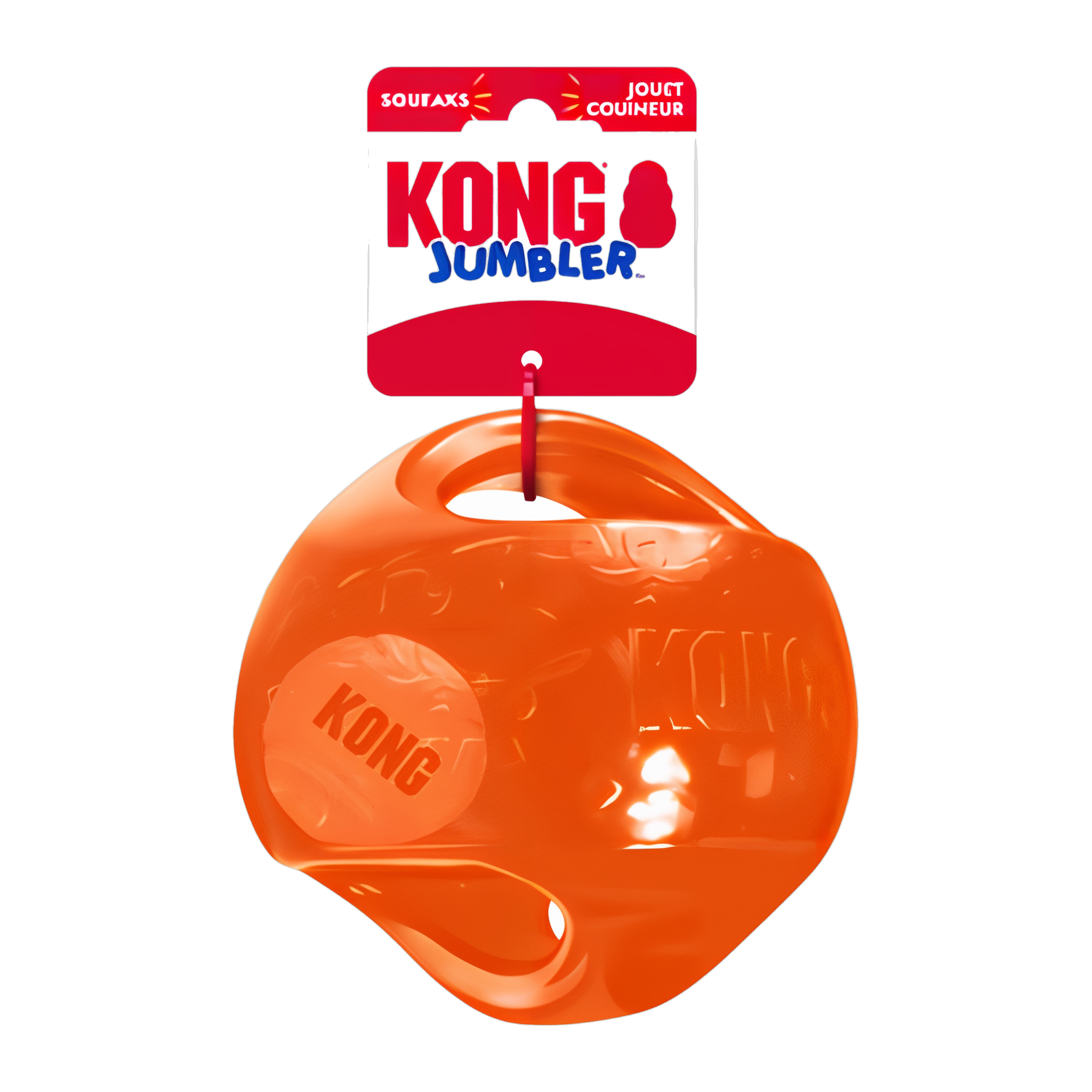 Orange KONG Jumbler Ball with hang tag