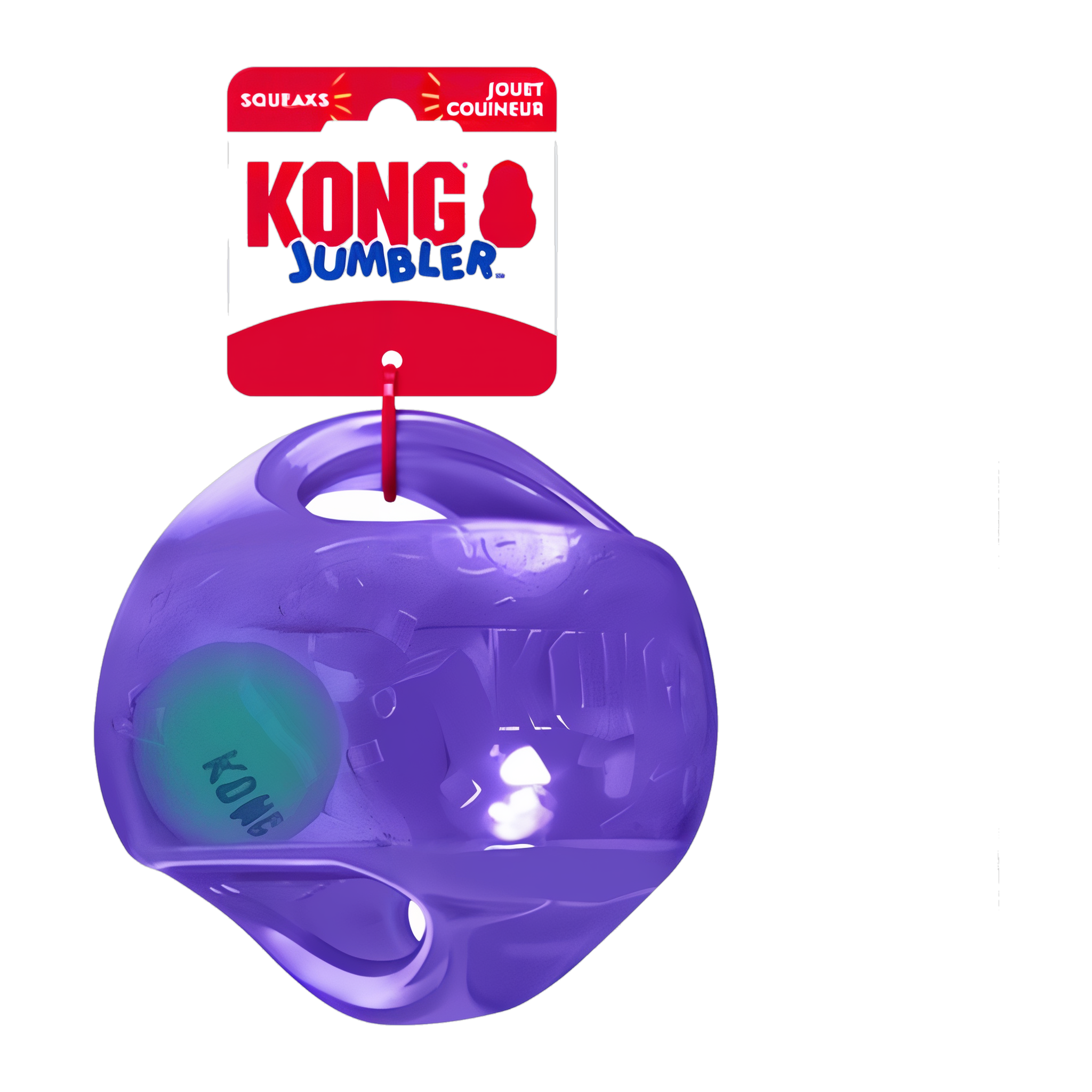 Purple KONG Jumbler Ball with hang tag
