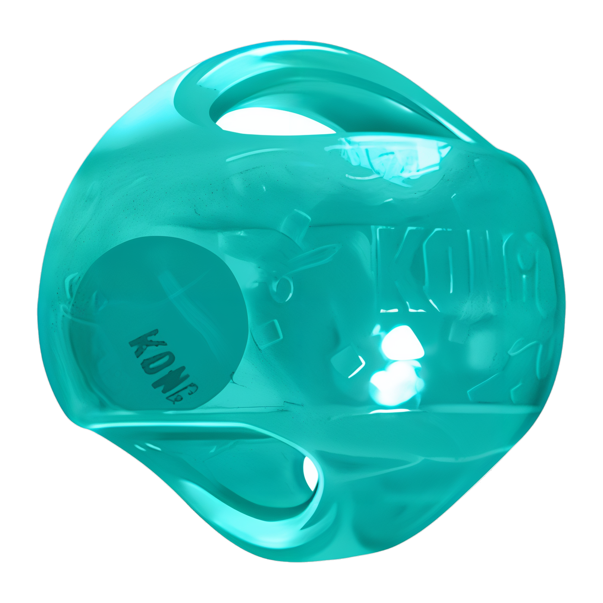 Teal KONG Jumbler Ball squeaker ball dog toy