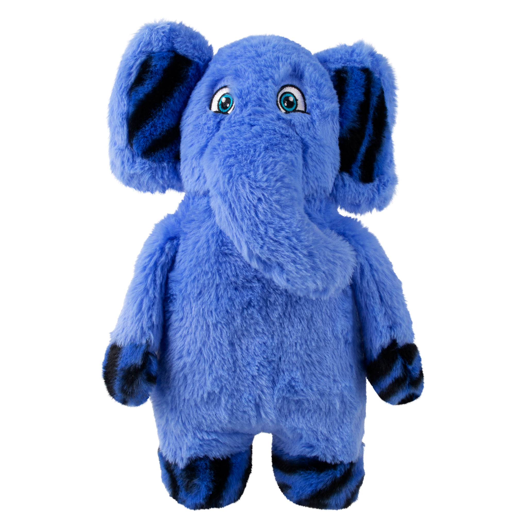 KONG Jungle Jamz Elephant blue plush dog toy front view