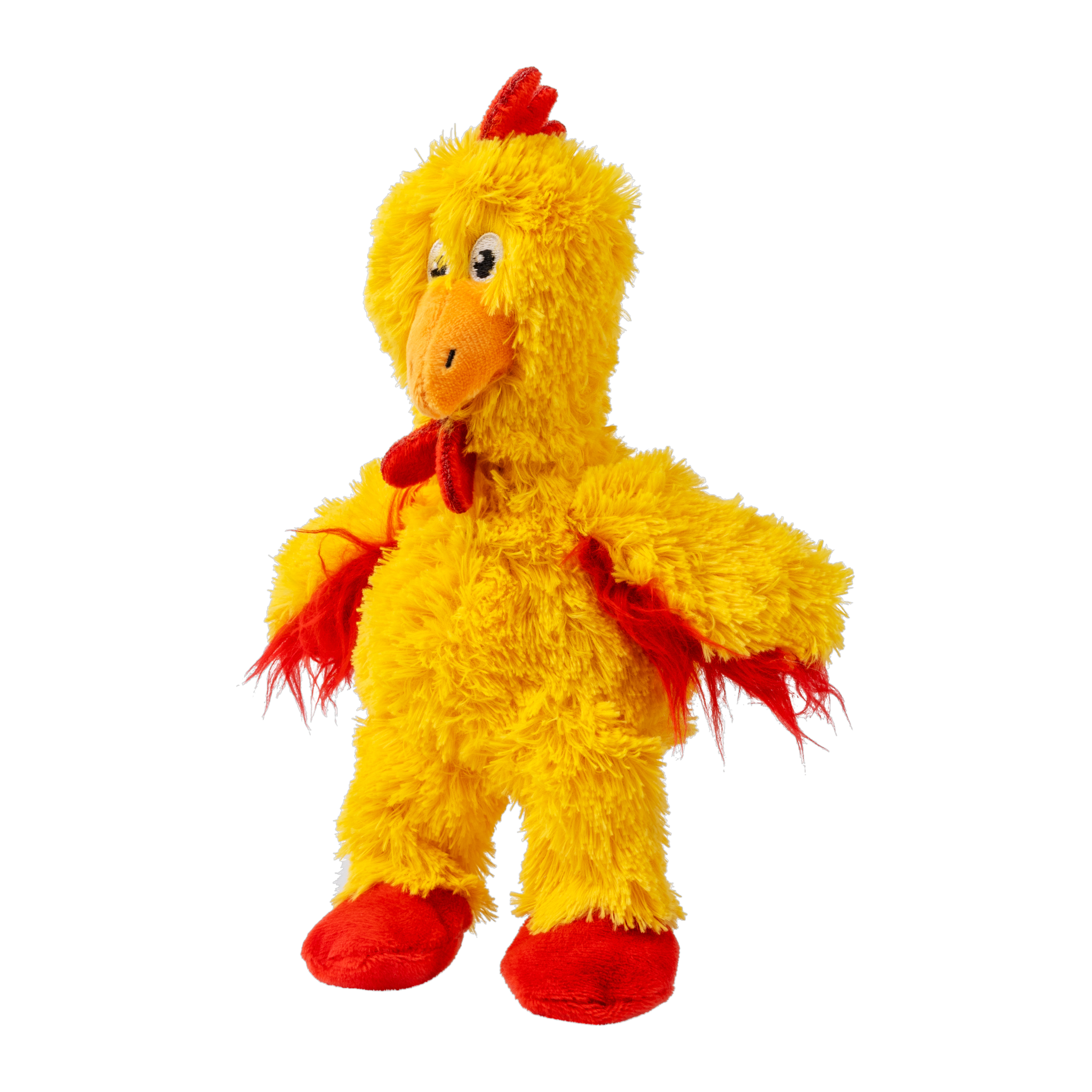 KONG Knots Chicken Small plush dog toy, three-quarter view