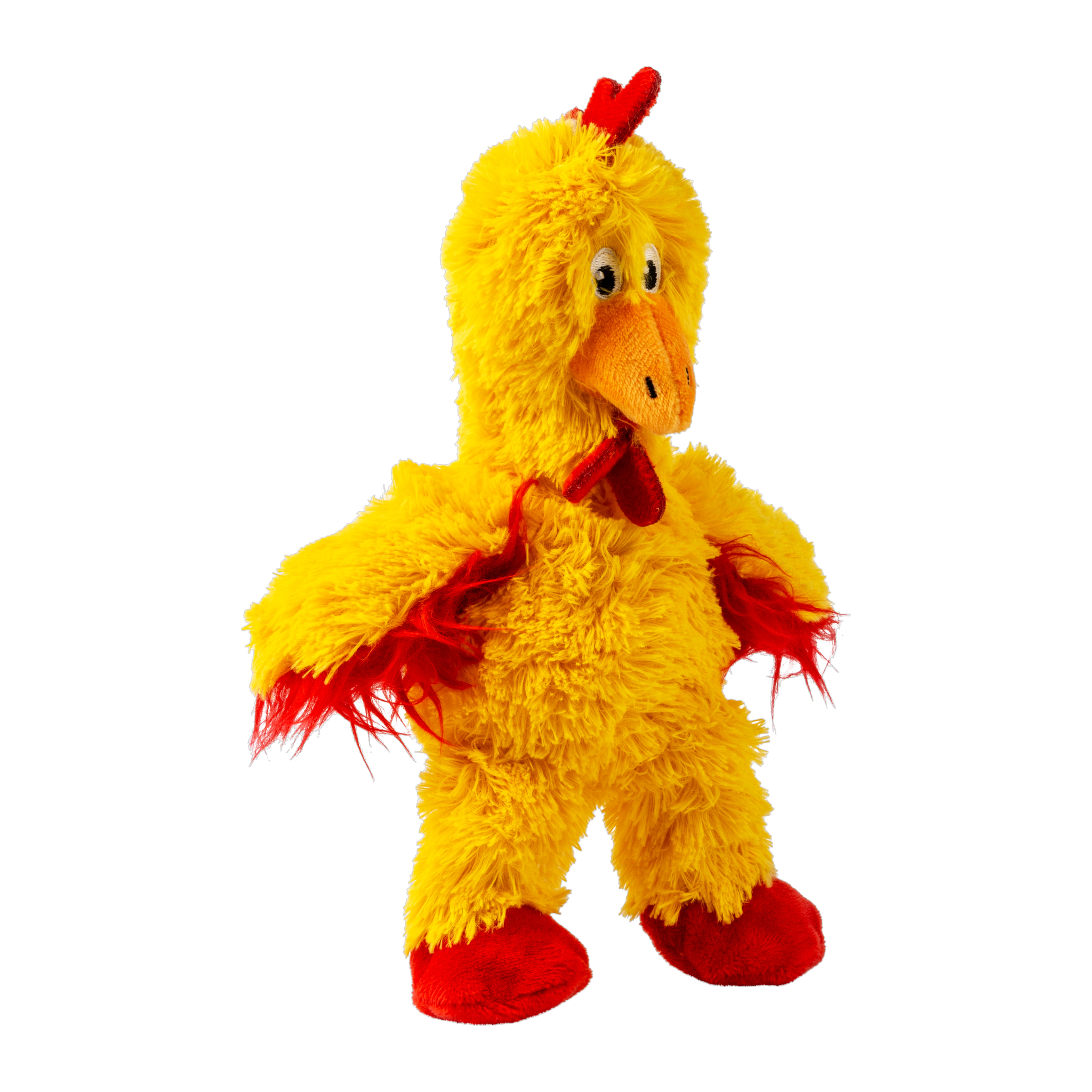 KONG Knots Chicken Small plush dog toy, angled view