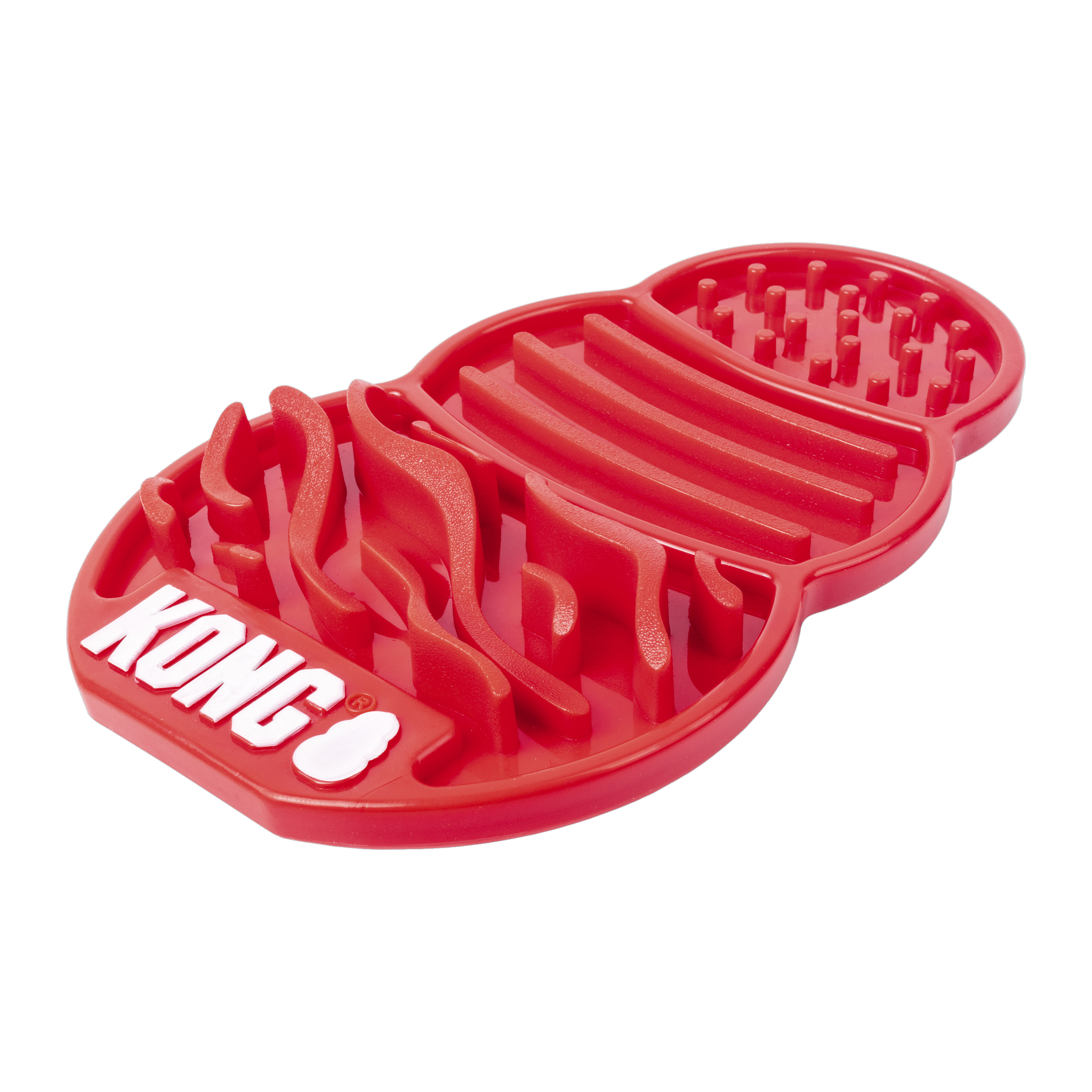 KONG Licks dog lick mat angled view showing ridges and grooves