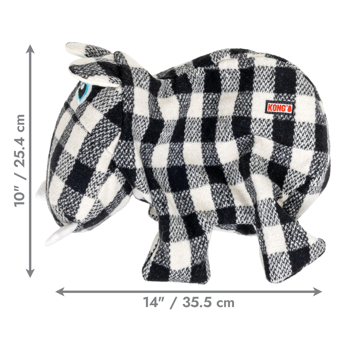 KONG Low Stuff Flanimalz Hippo dimensions, 10 inches tall by 14 inches long