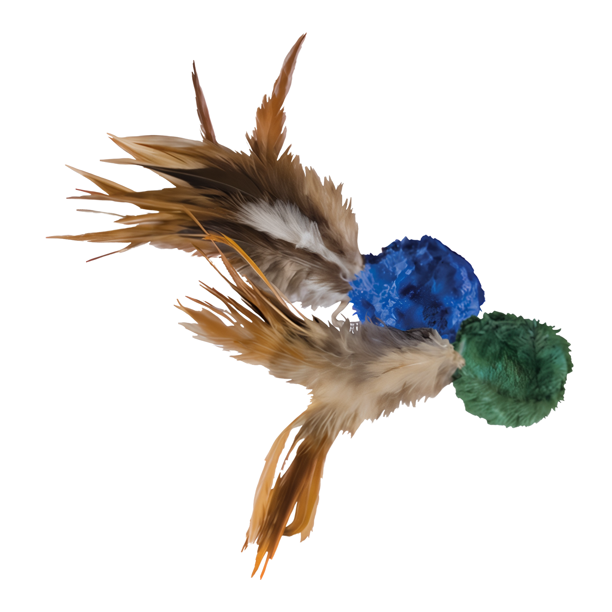 KONG Naturals crinkle ball cat toy with natural feathers