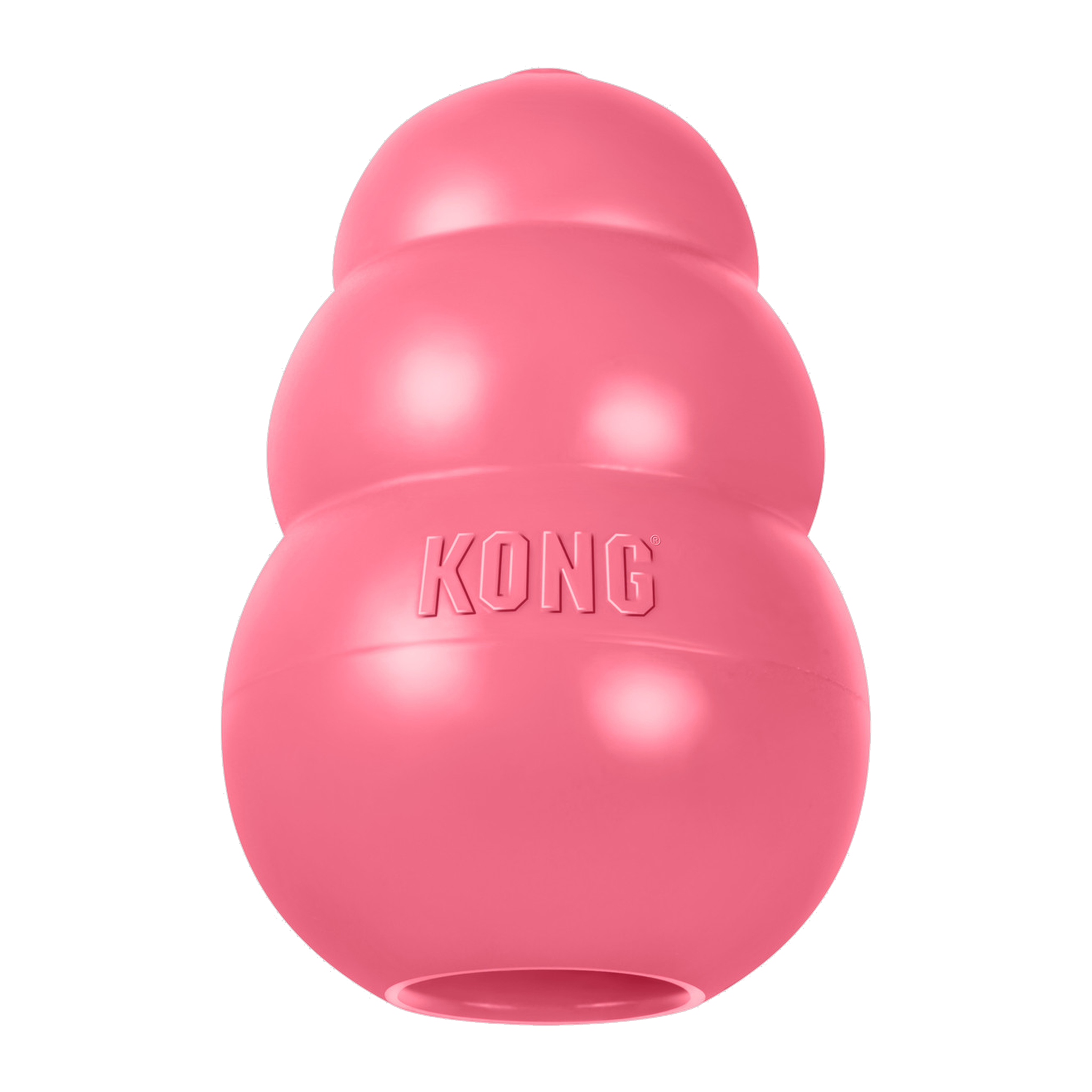 KONG Puppy natural rubber dog toy, medium size, pink.