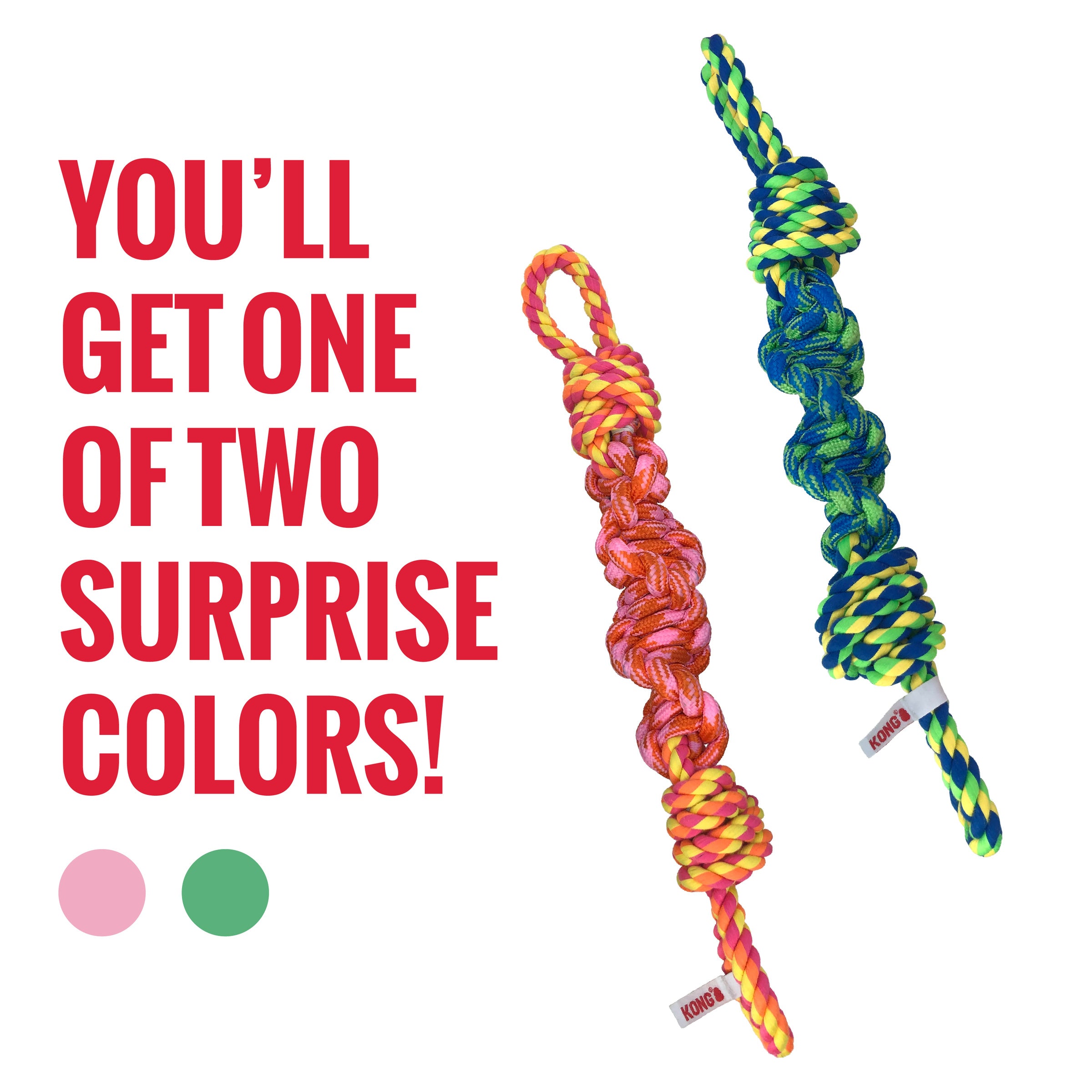KONG Rope Bunji assorted colors - you'll get one of two surprise colorways