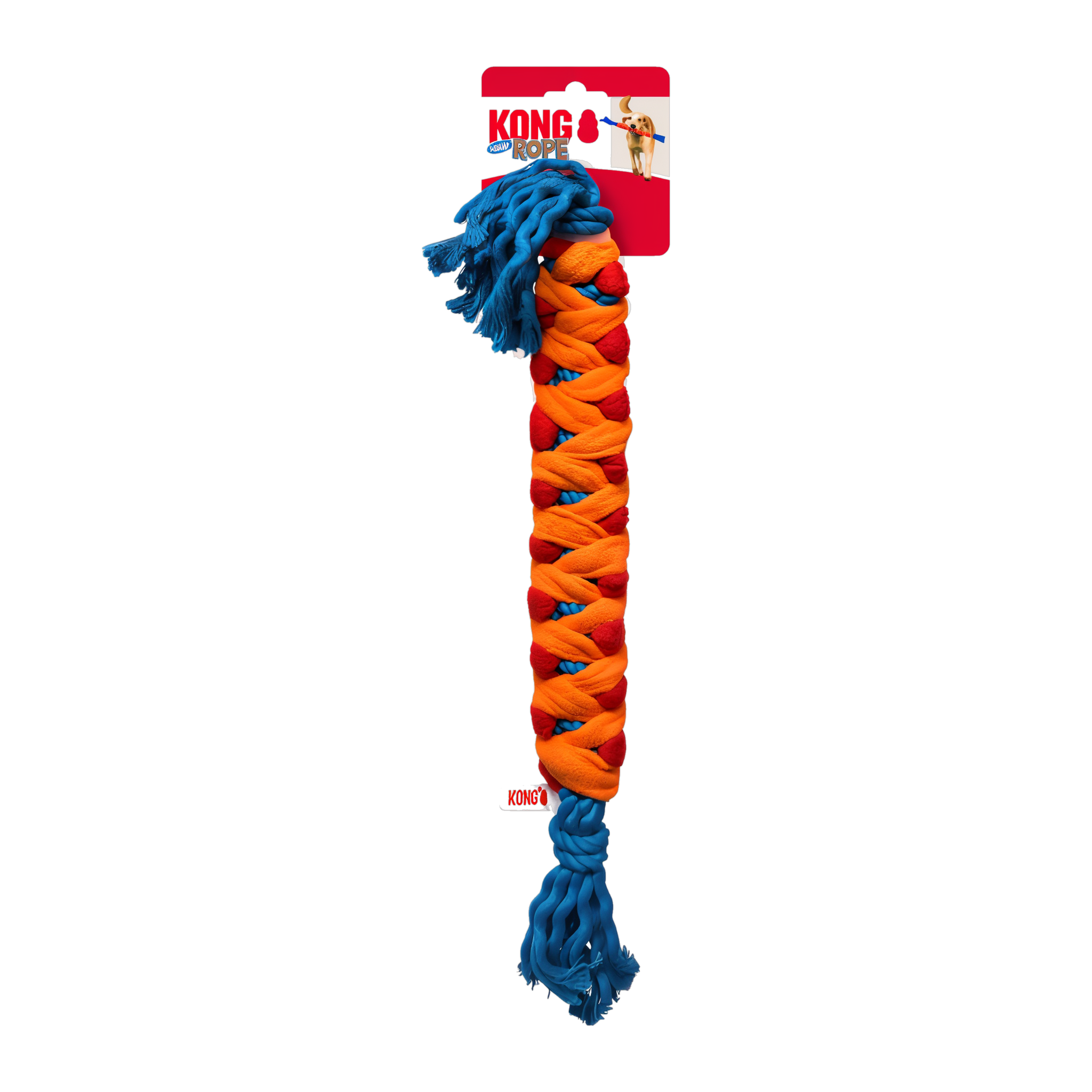 KONG Rope Rally Stick dog toy with woven fleece and rope construction #MEDIUM