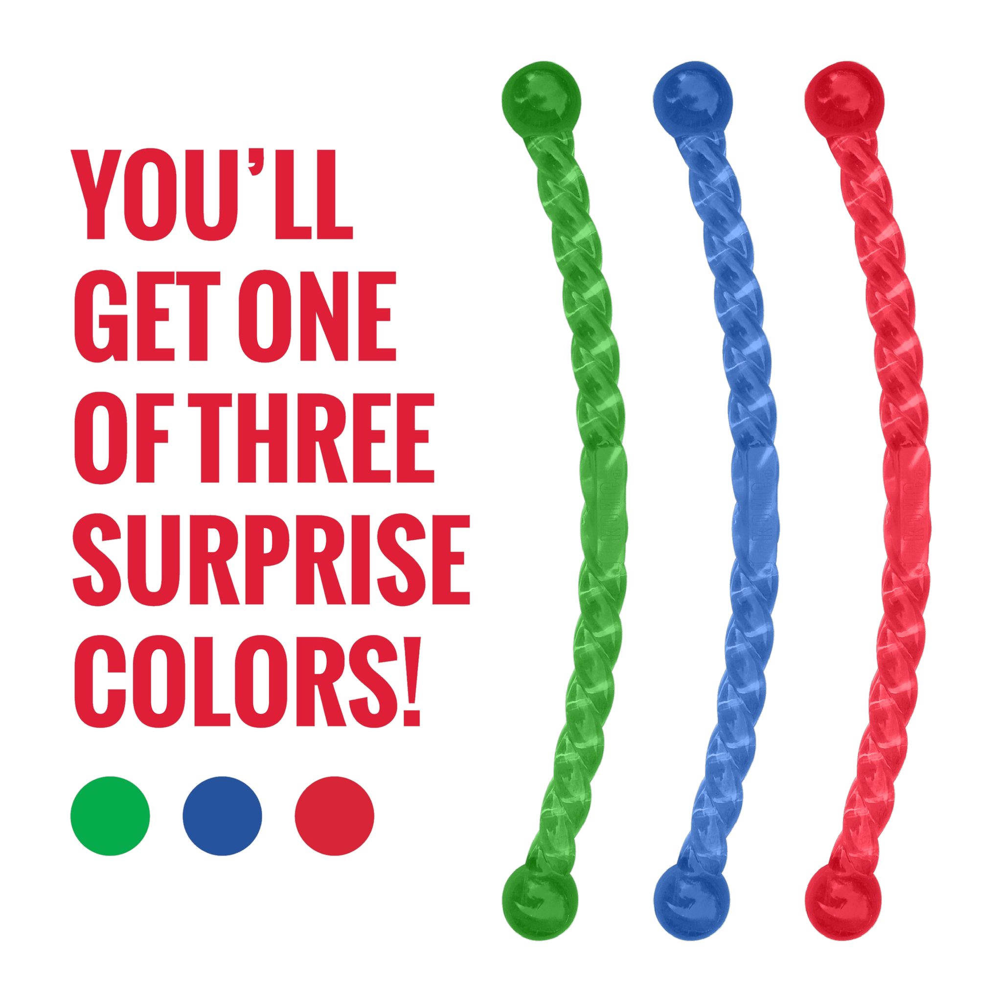 KONG SafeStix comes in one of three surprise colors: green, blue, or red