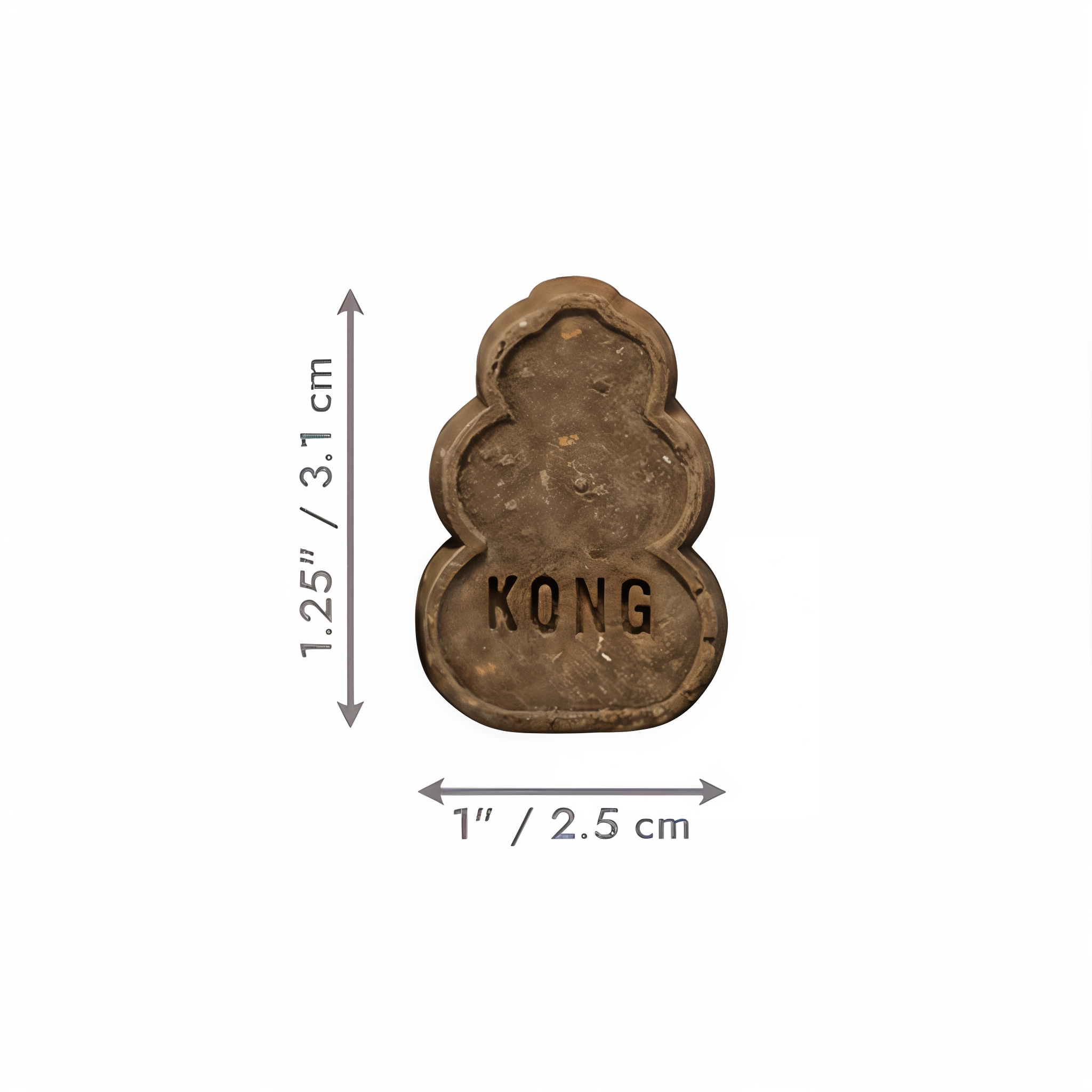 Small KONG Snacks biscuit dimensions 1 inch by 1.25 inches
