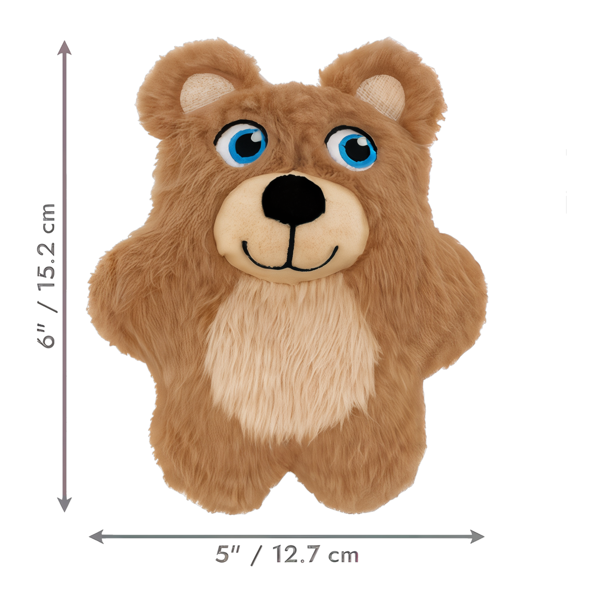 KONG Snuzzles Kiddos Teddy Bear dimensions 5 by 2.5 by 6 inches