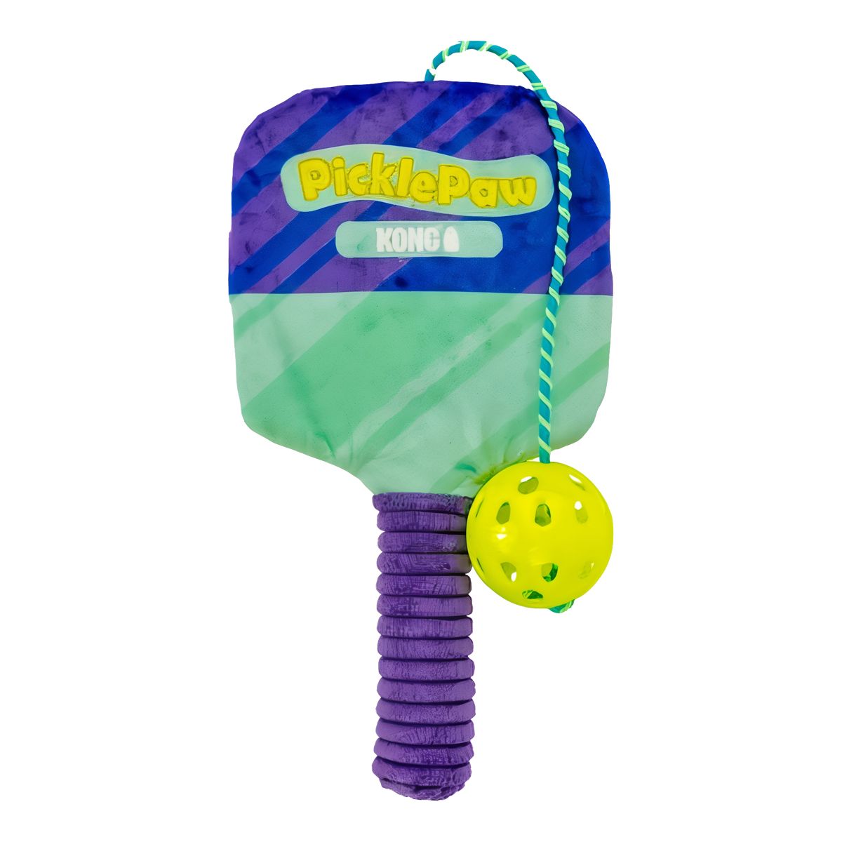 KONG Sport PicklePaw plush pickleball paddle cat toy with tethered ball