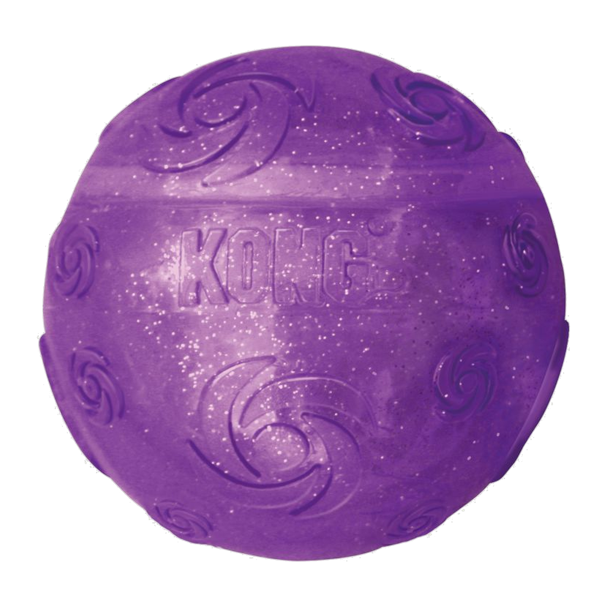 KONG Squeezz Crackle Ball Dog Toy purple ball front view
