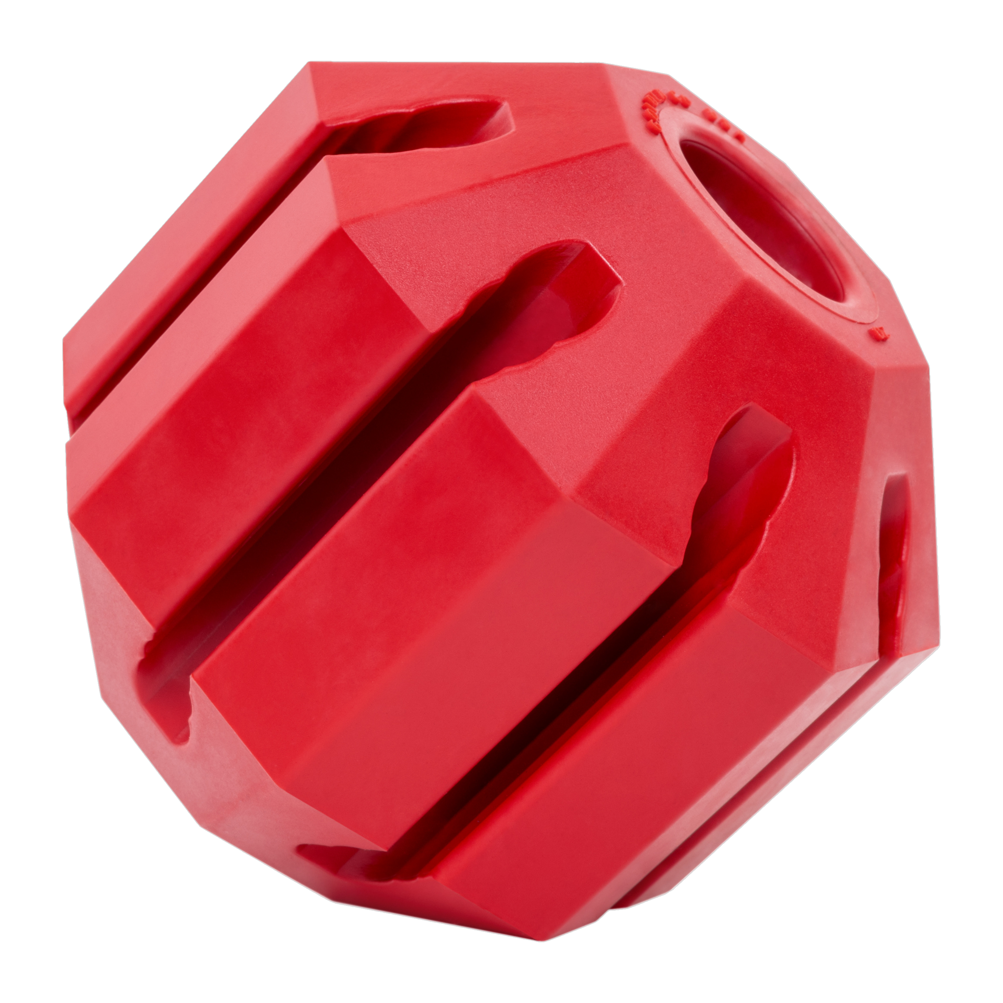 KONG Stuff-A-Ball Dog Toy medium angled view showing treat slots and center cavity