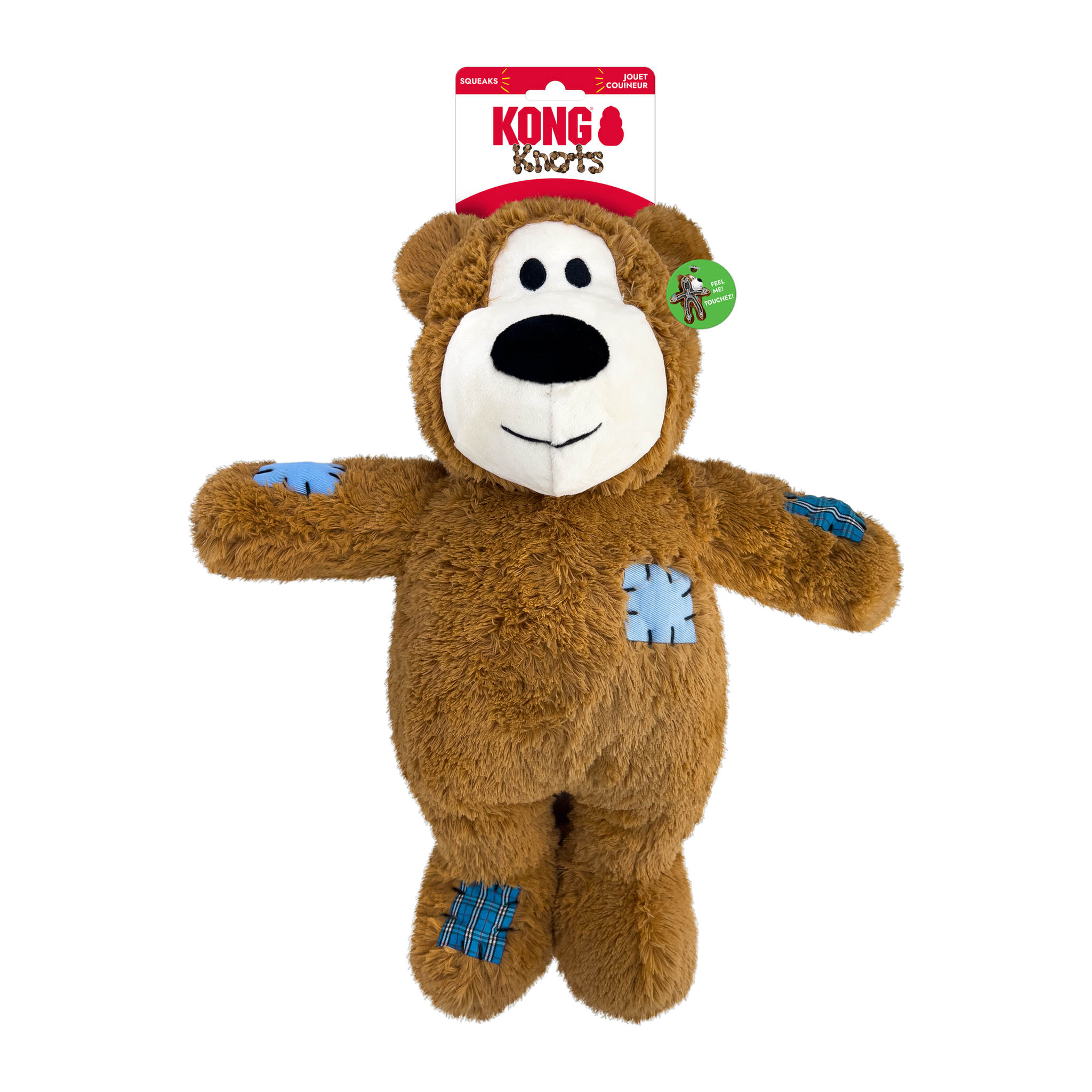 Tan Jumbo KONG Wild Knots Bear on its retail hang card