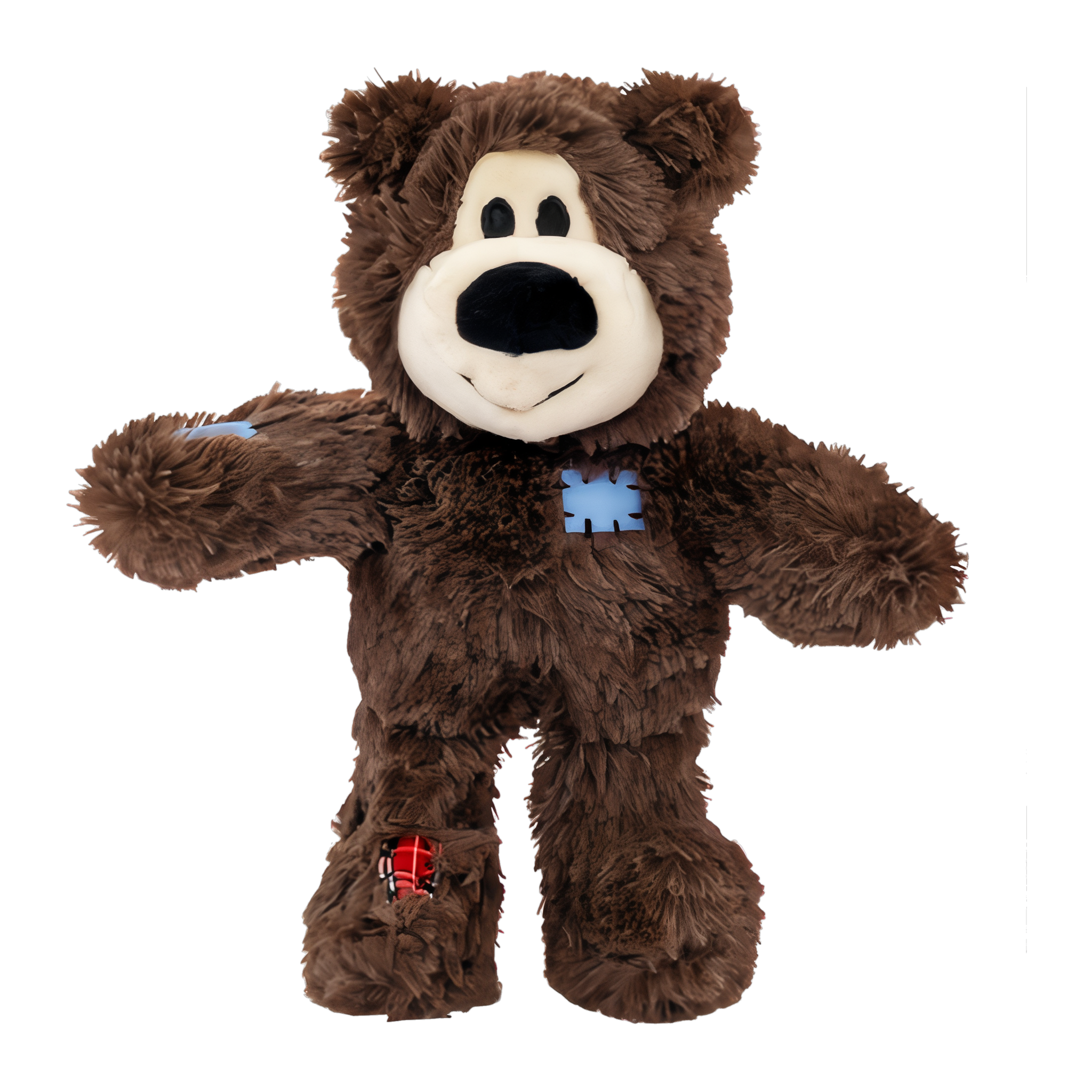 KONG Wild Knots Bear plush dog toy in tan colorway, colors ship assorted