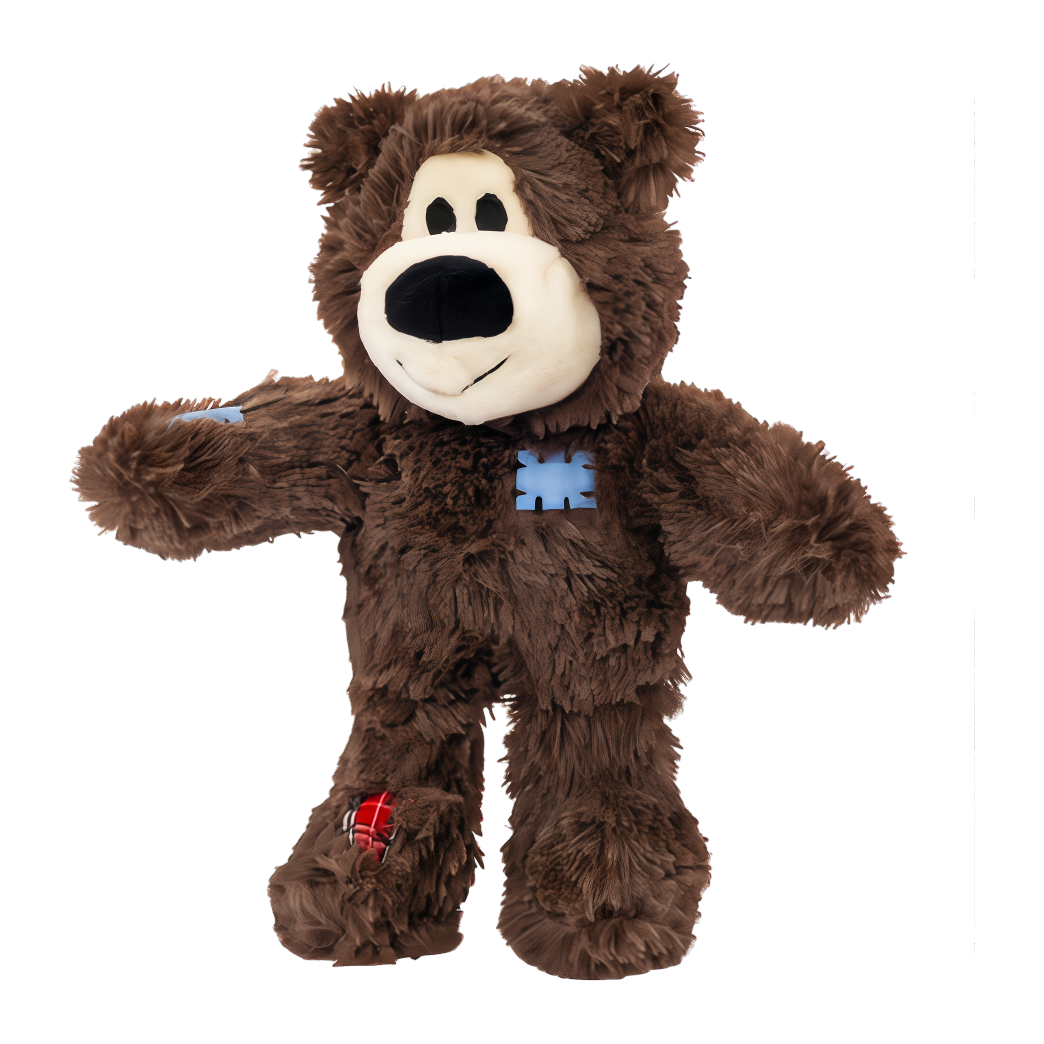 Dark brown KONG Wild Knots Bear with stitched patch details