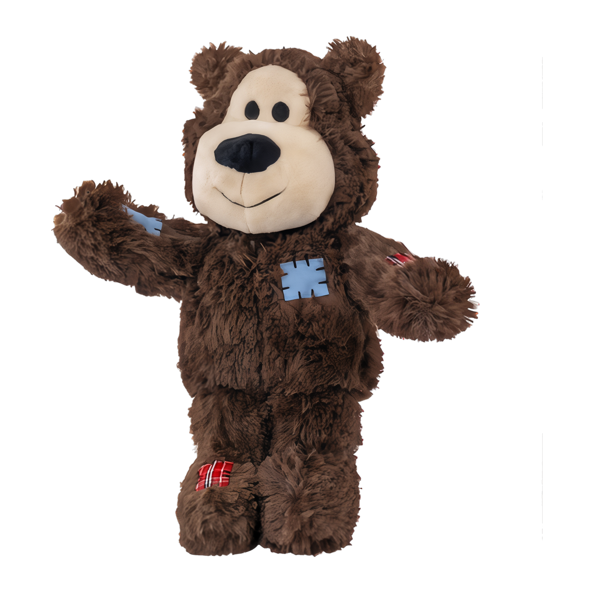 Dark brown X-Large KONG Wild Knots Bear with stitched patch details
