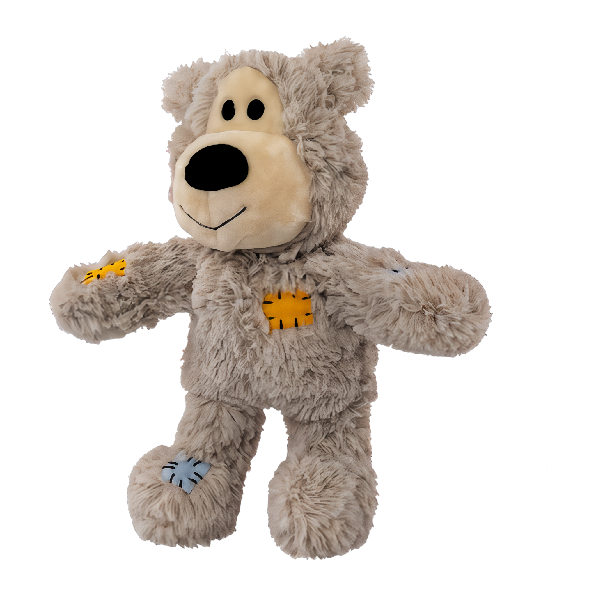 Gray X-Large KONG Wild Knots Bear with stitched patch details