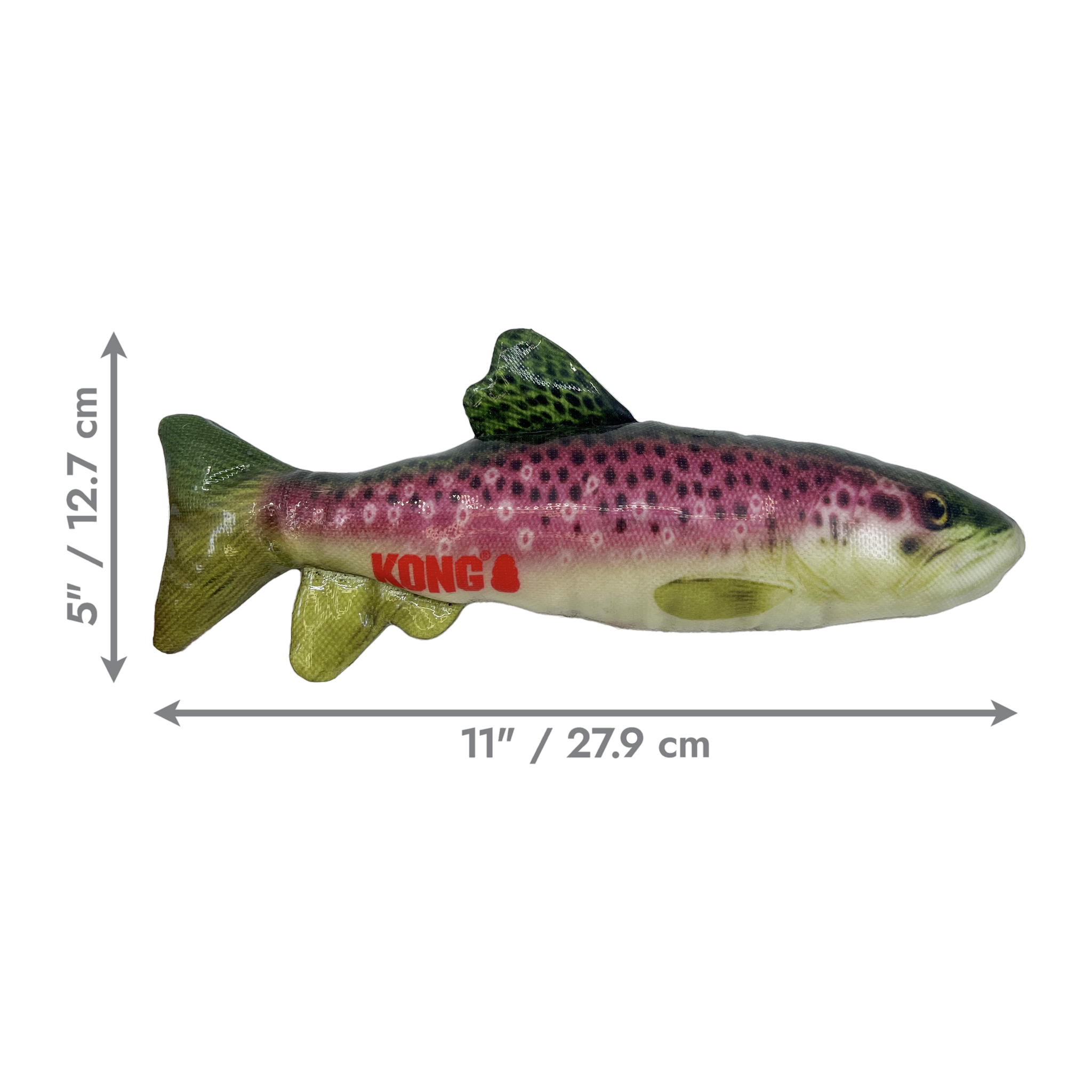 KONG Wild Shieldz Trout Dog Toy size 11 in by 5 in