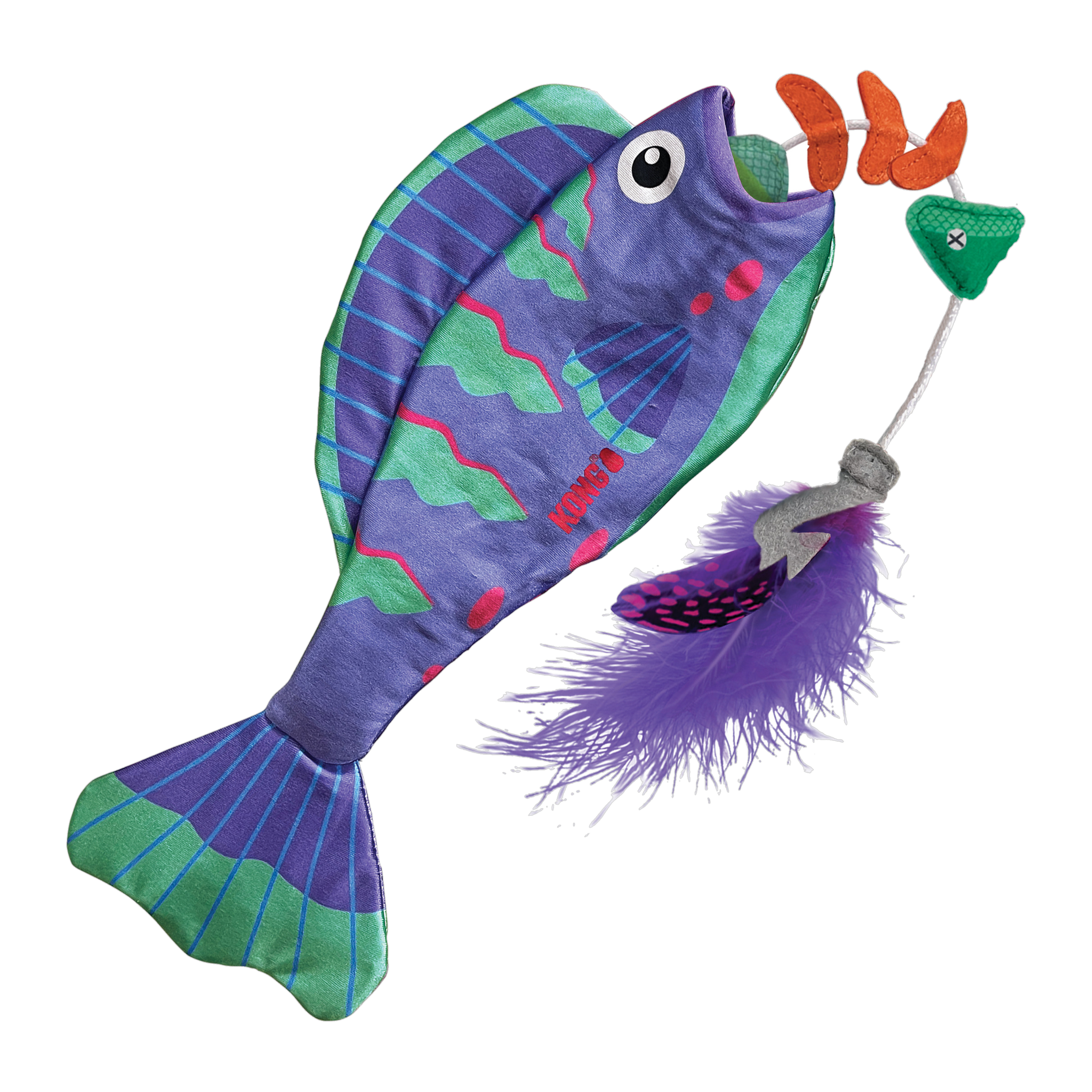 KONG Wrangler Angler Fish catnip cat toy, purple #ONE SIZE
