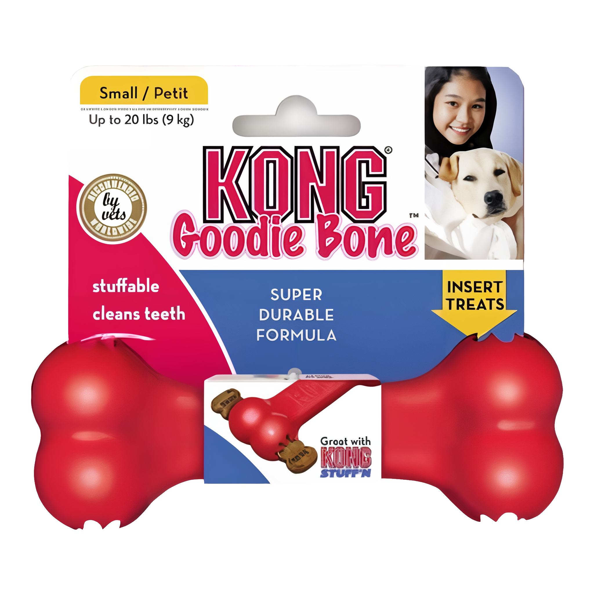 KONG Goodie Bone Dog Toy, small size, perfect for puppies. #Small