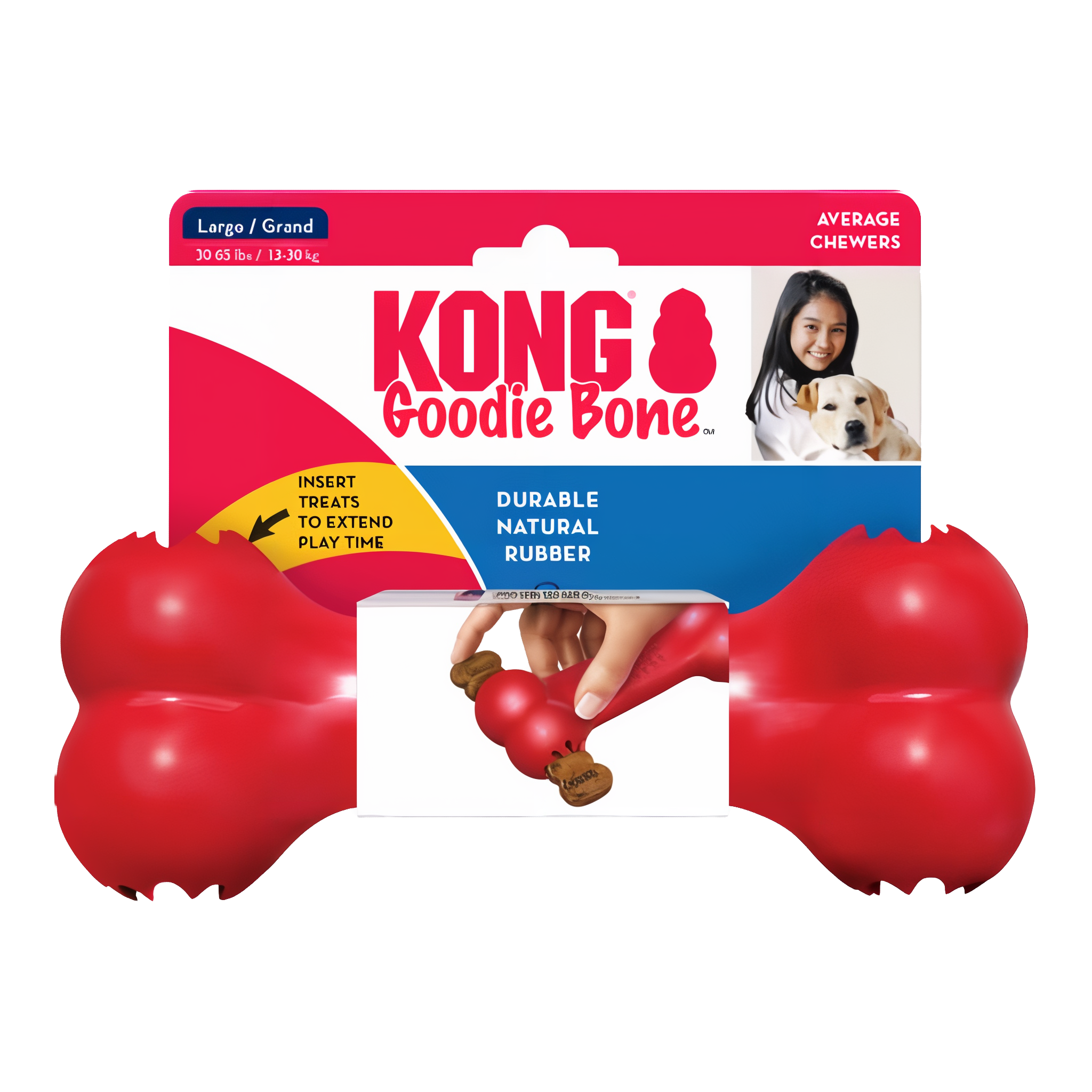 KONG Goodie Bone Durable Dog Toy, large size, for dogs. #Large