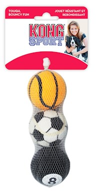 KONG Sport Balls, medium size, 3 pack for dogs.