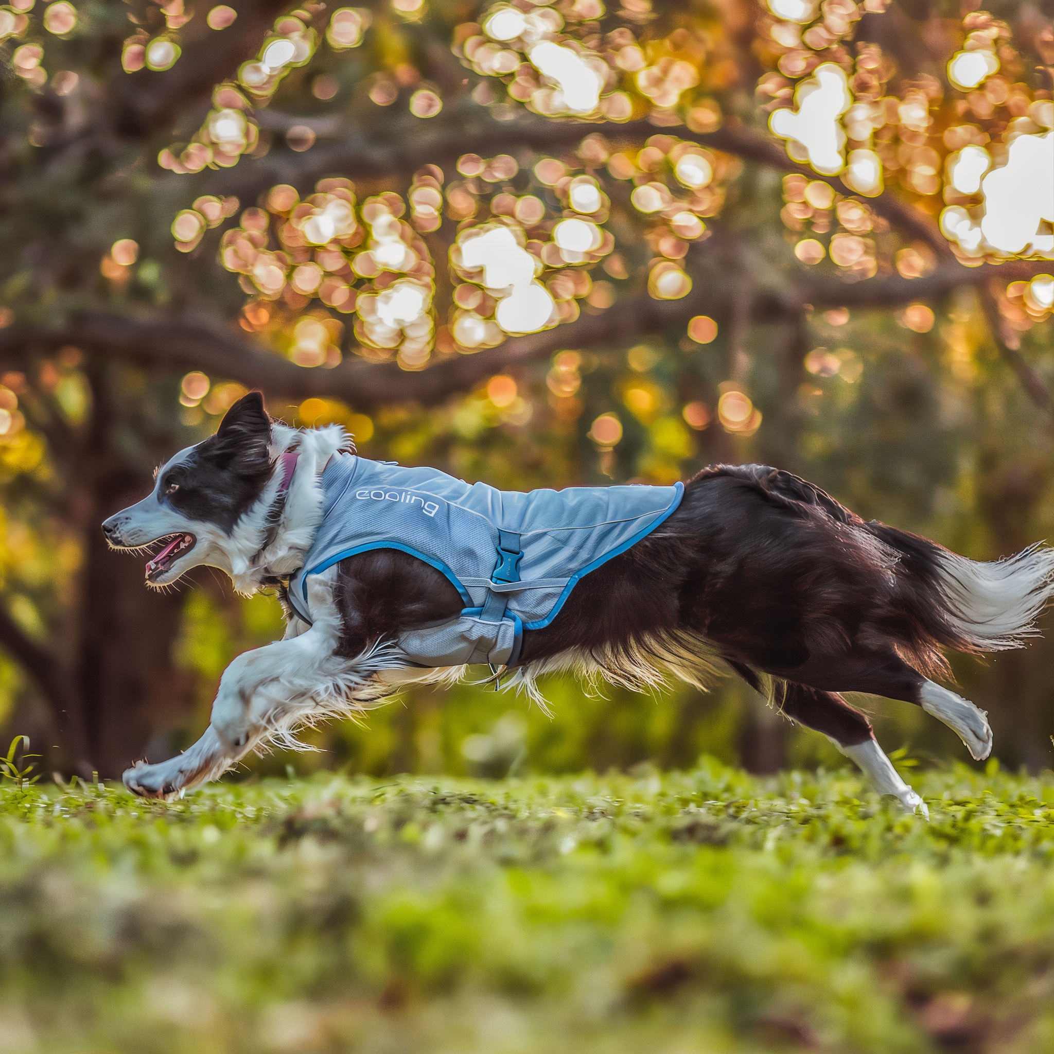 Dog in a Kurgo Core Cooling Vest resting in the shade