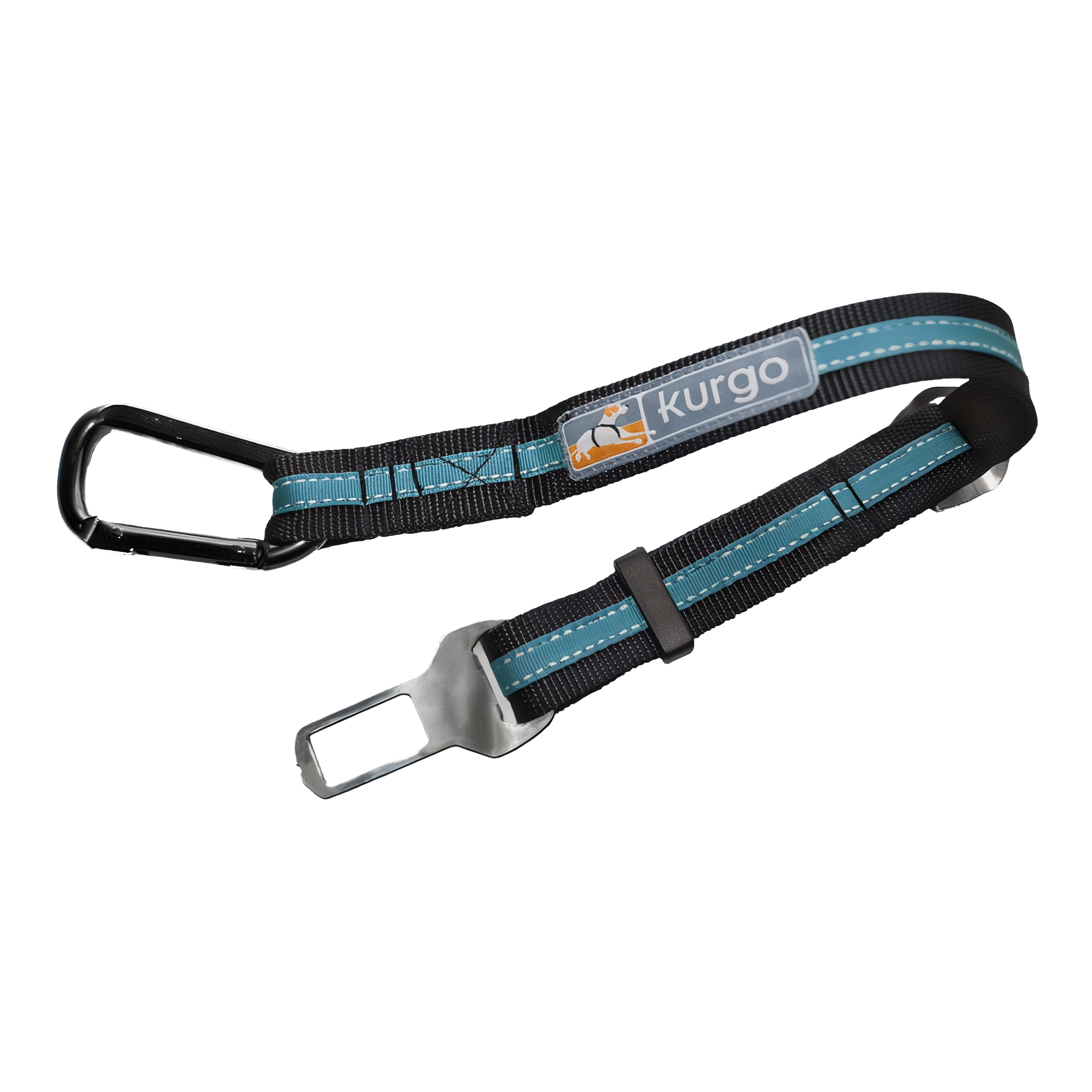Kurgo Direct to Seatbelt Tether for dogs in Blue with steel carabiner