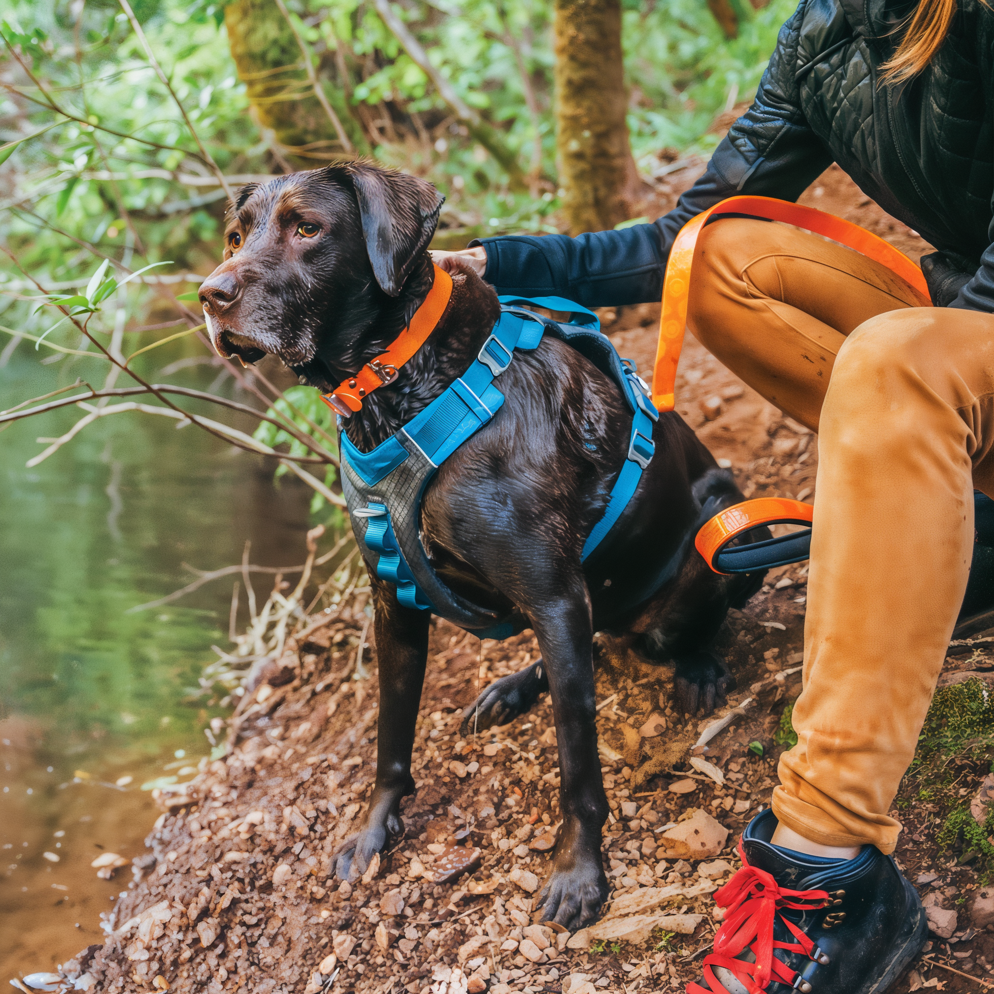 Back handle on the Kurgo Journey Air harness for assisting your dog