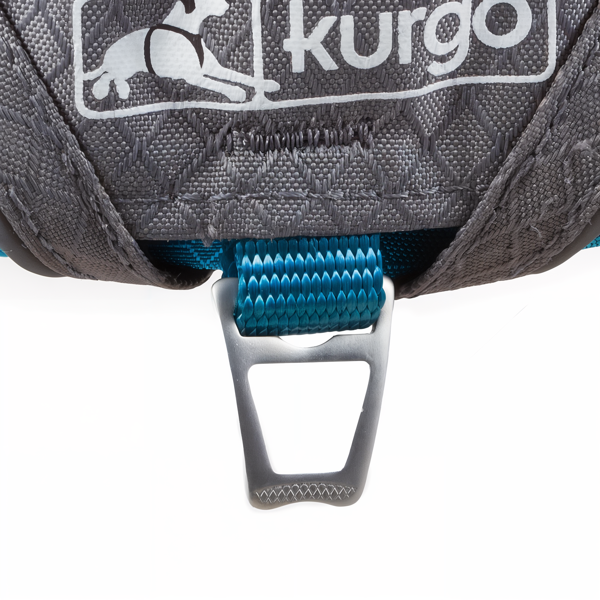 Dog wearing the Kurgo Journey Air harness while hiking and camping