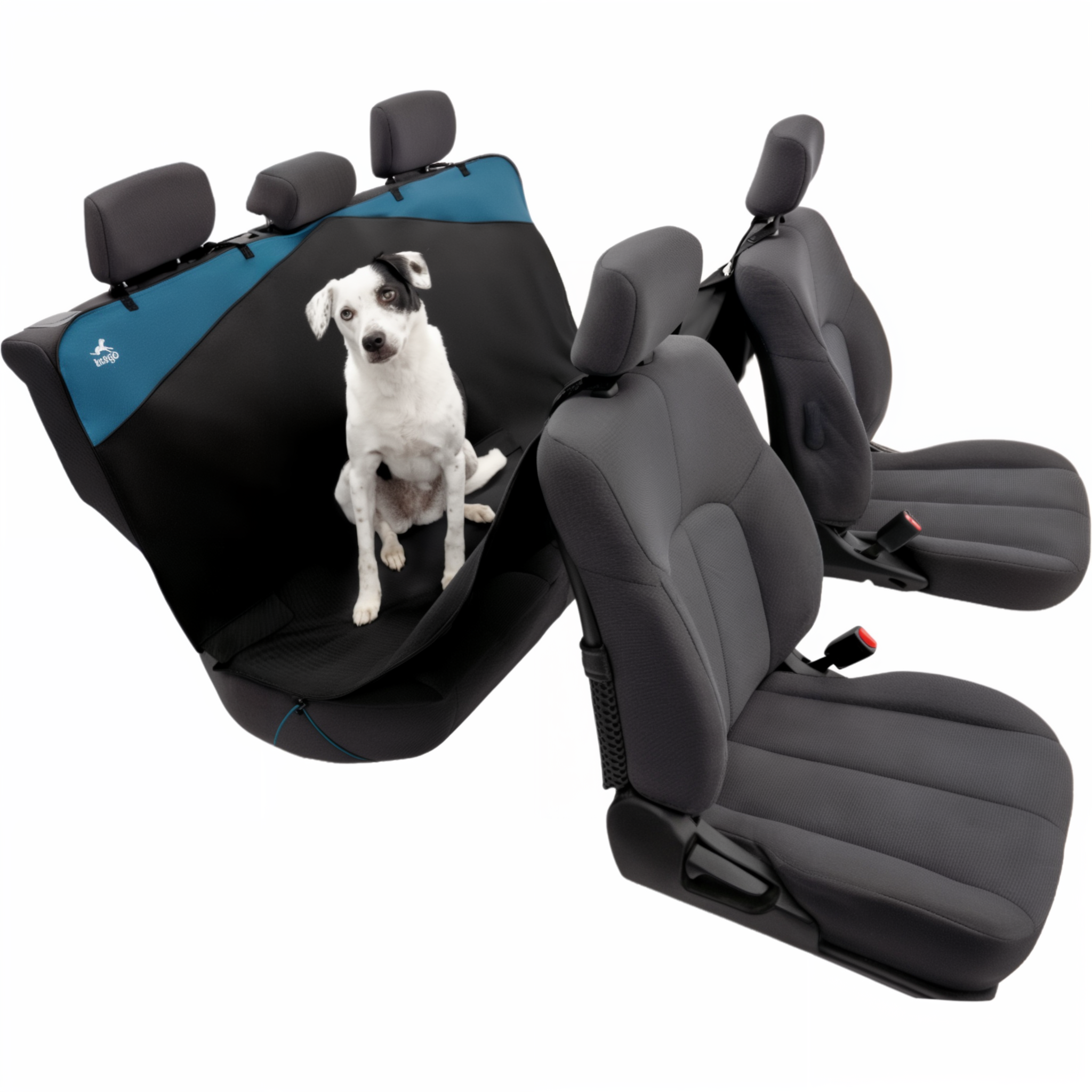 Rover Hammock installed across a rear bench seat, black colorway shown