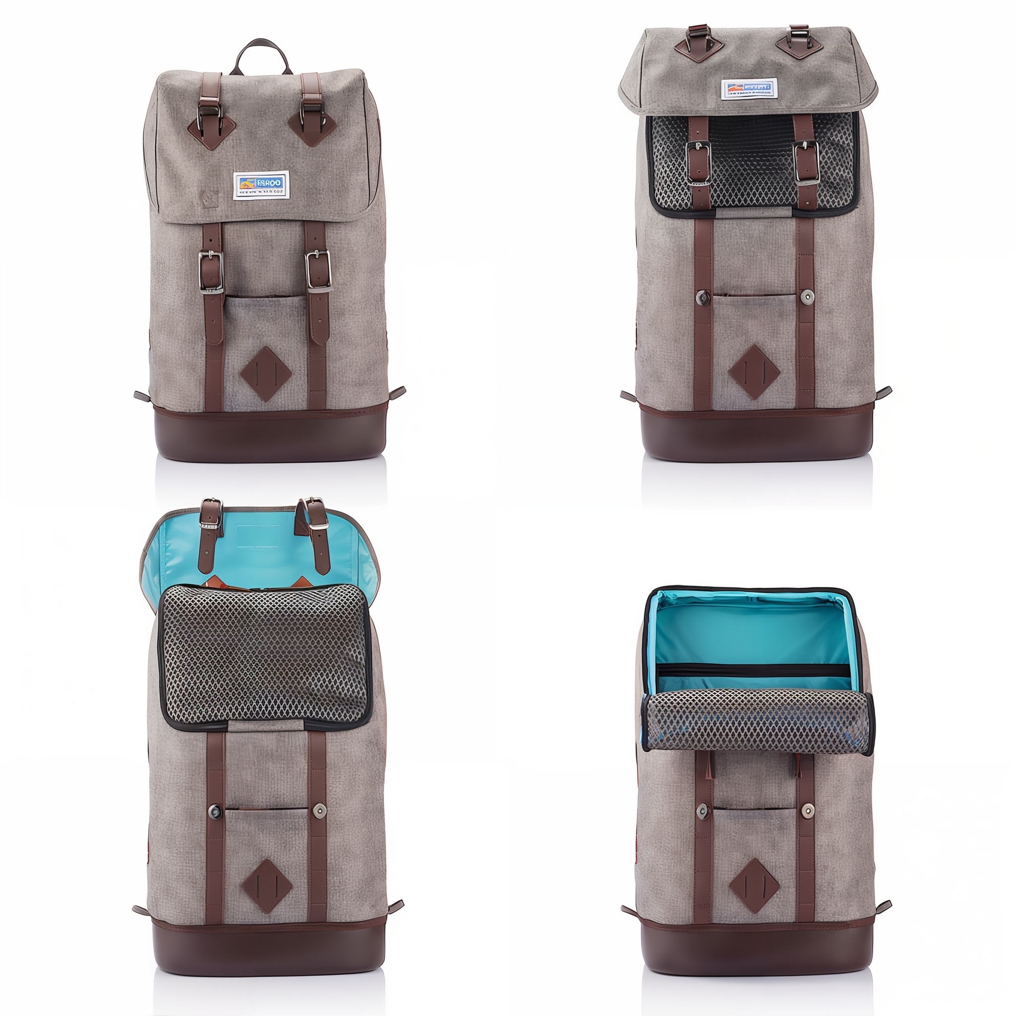 Four steps for loading a dog into the Kurgo Rucksack
