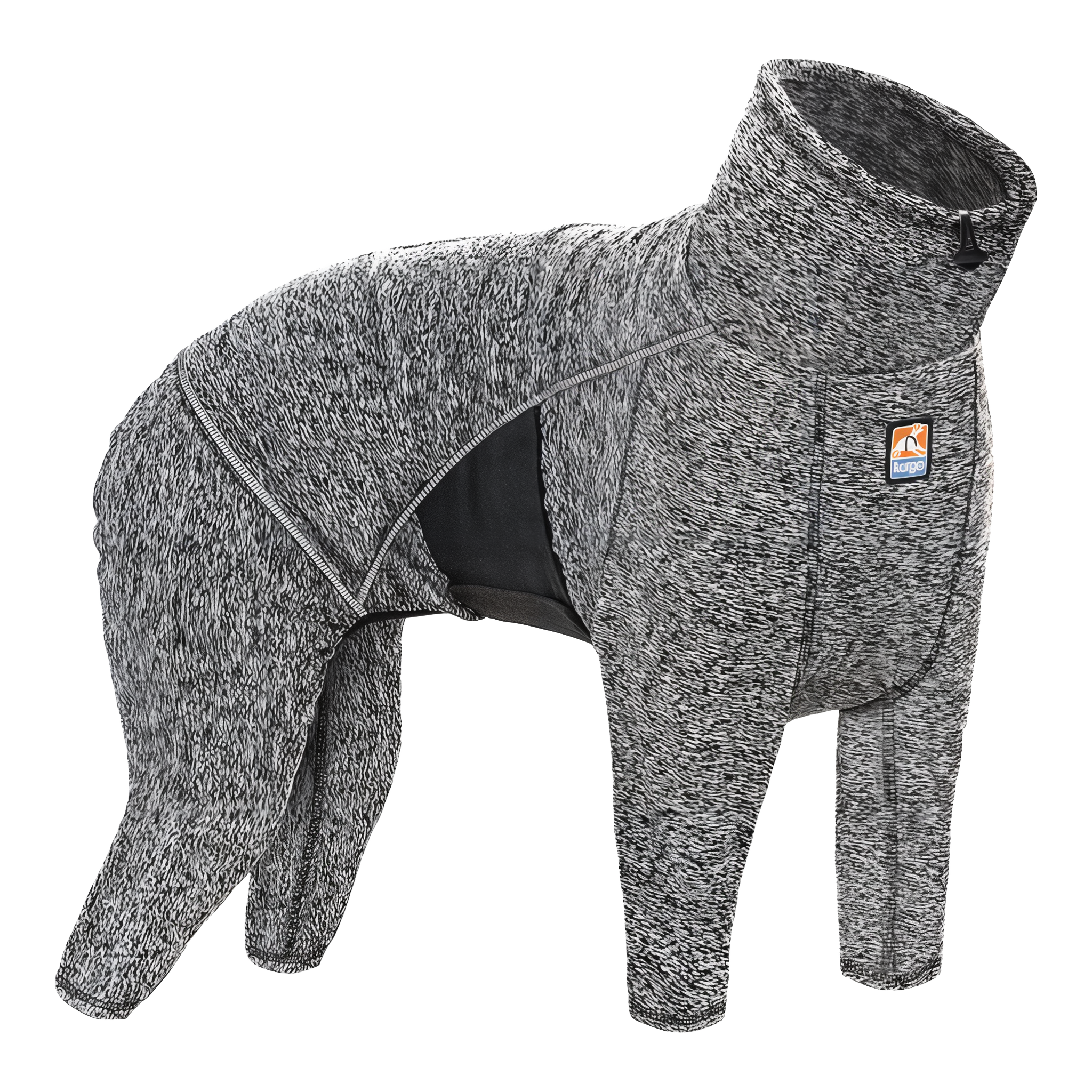 Kurgo Stowe Base Layer dog bodysuit in heather grey