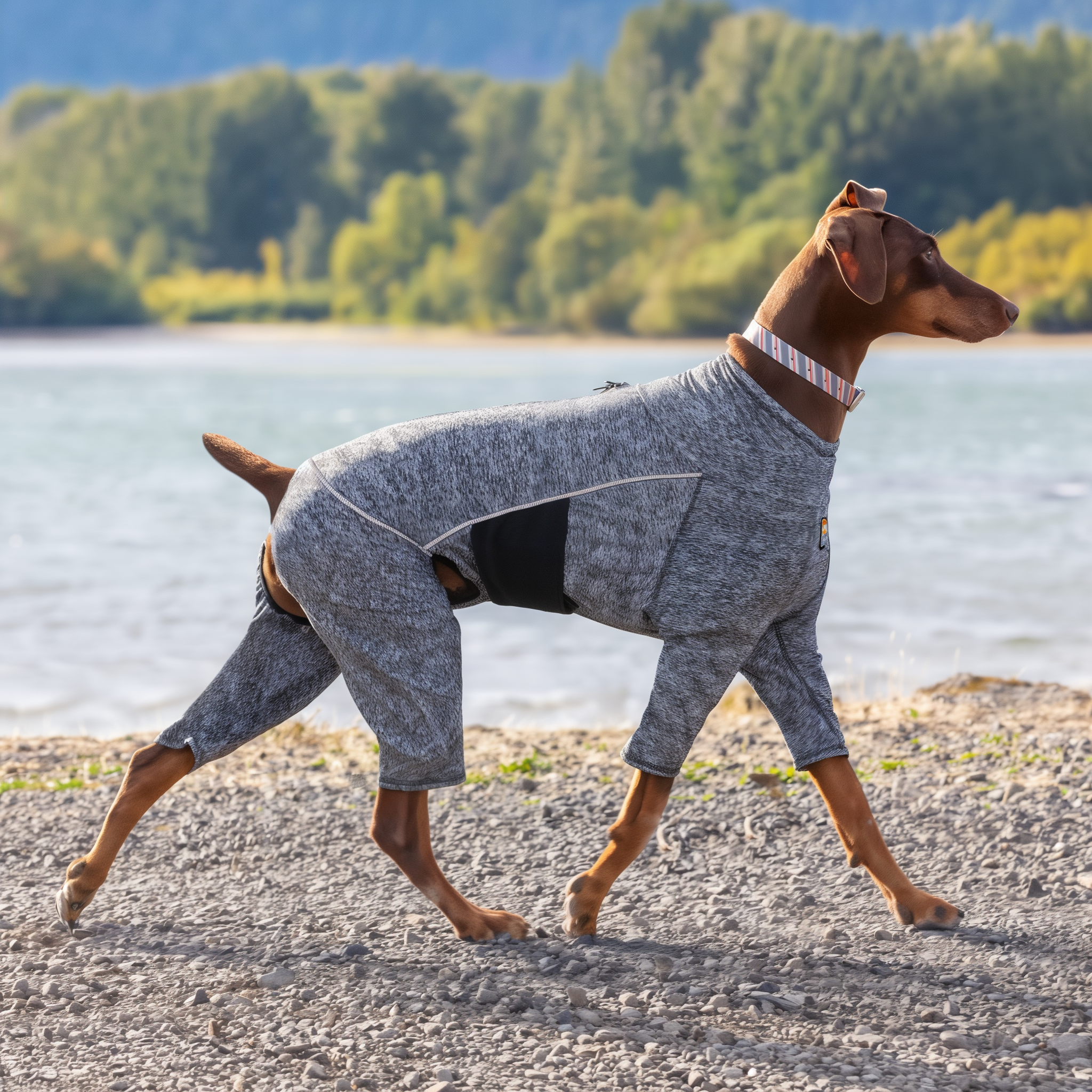 Dog running outdoors in the Kurgo Stowe Base Layer