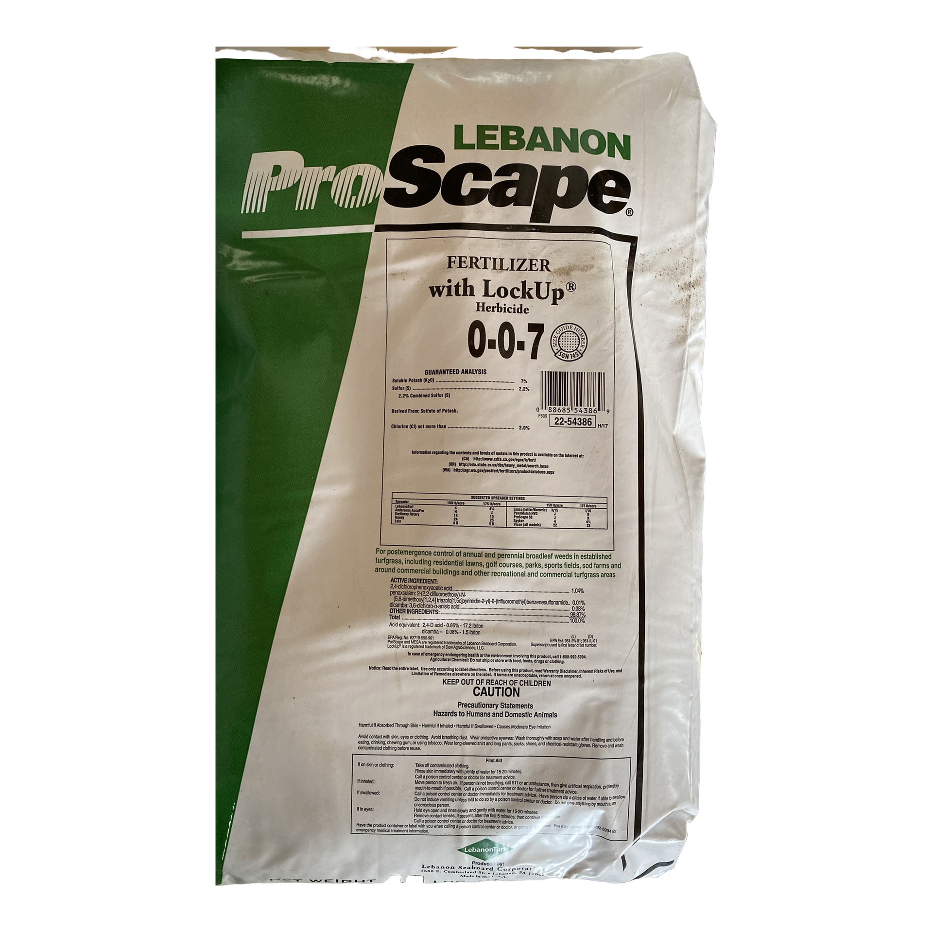 Lebanon ProScape 0-0-7 + LockUp Weed Control 40 lb