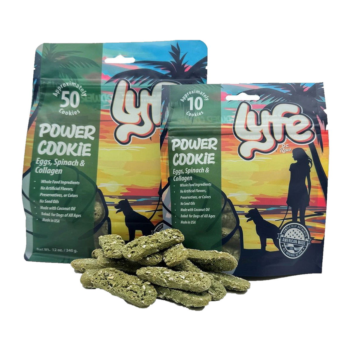 Lyfe Pet Power Cookie Eggs, Spinach & Collagen Dog Treats 12 oz -- product image