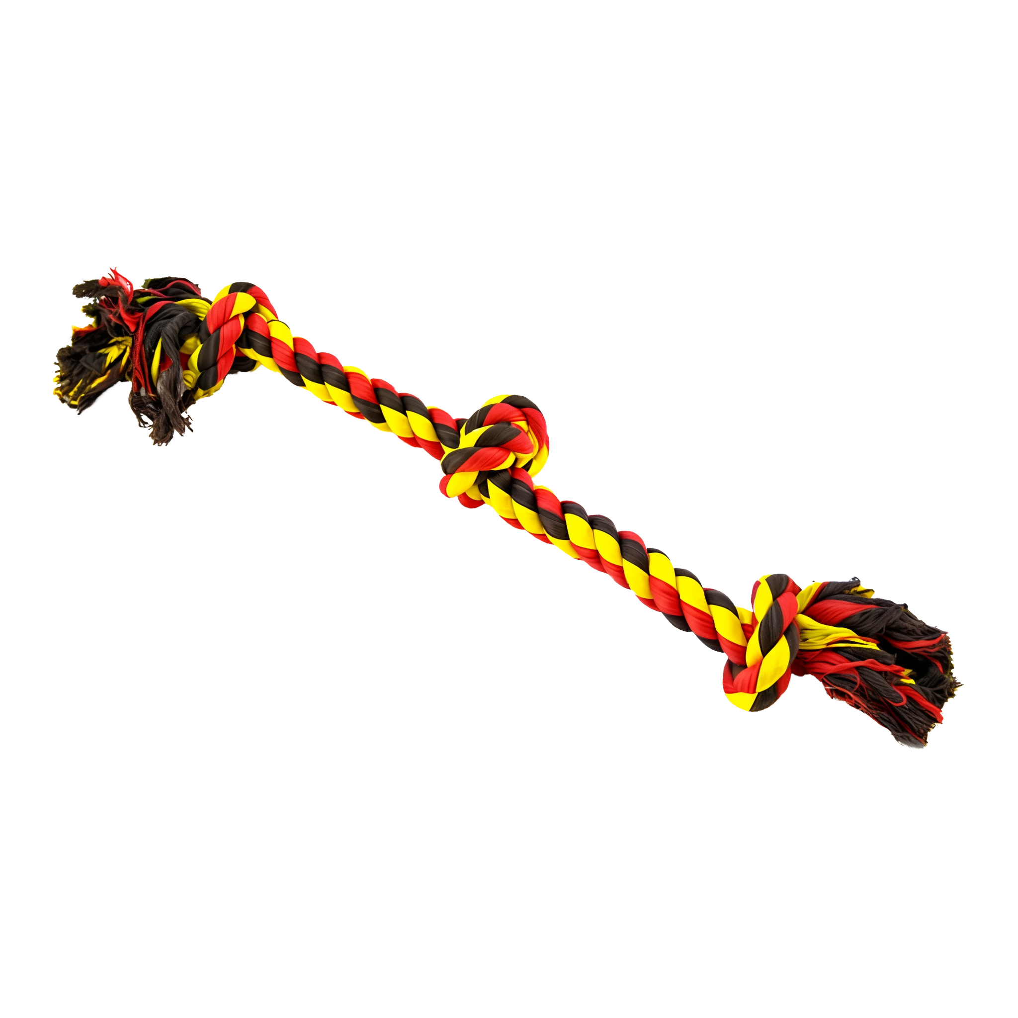 Mammoth Flossy Chews Color 3-Knot Rope Tug Dog Toy Large 25"