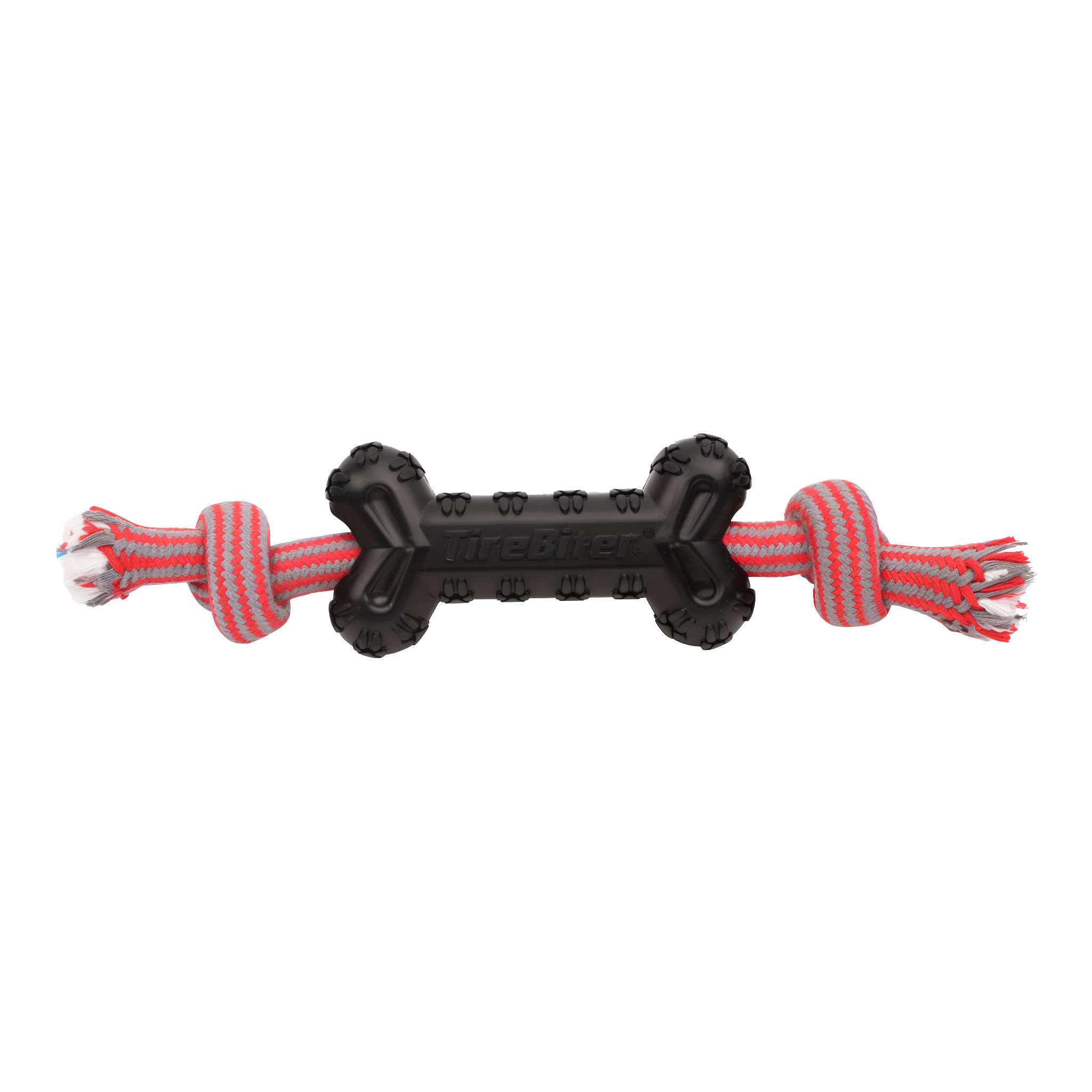Mammoth TireBiter II Bone with cotton-poly rope, Large 15 inch.