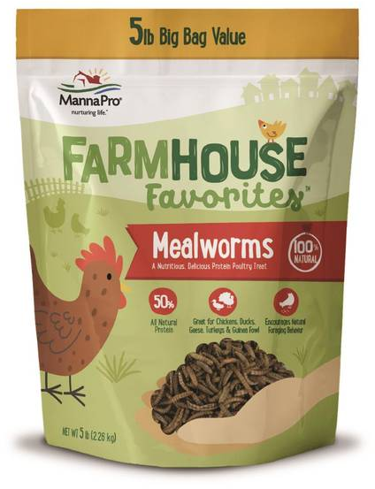 Manna Pro Farmhouse Favorites Mealworms Protein Poultry Treat