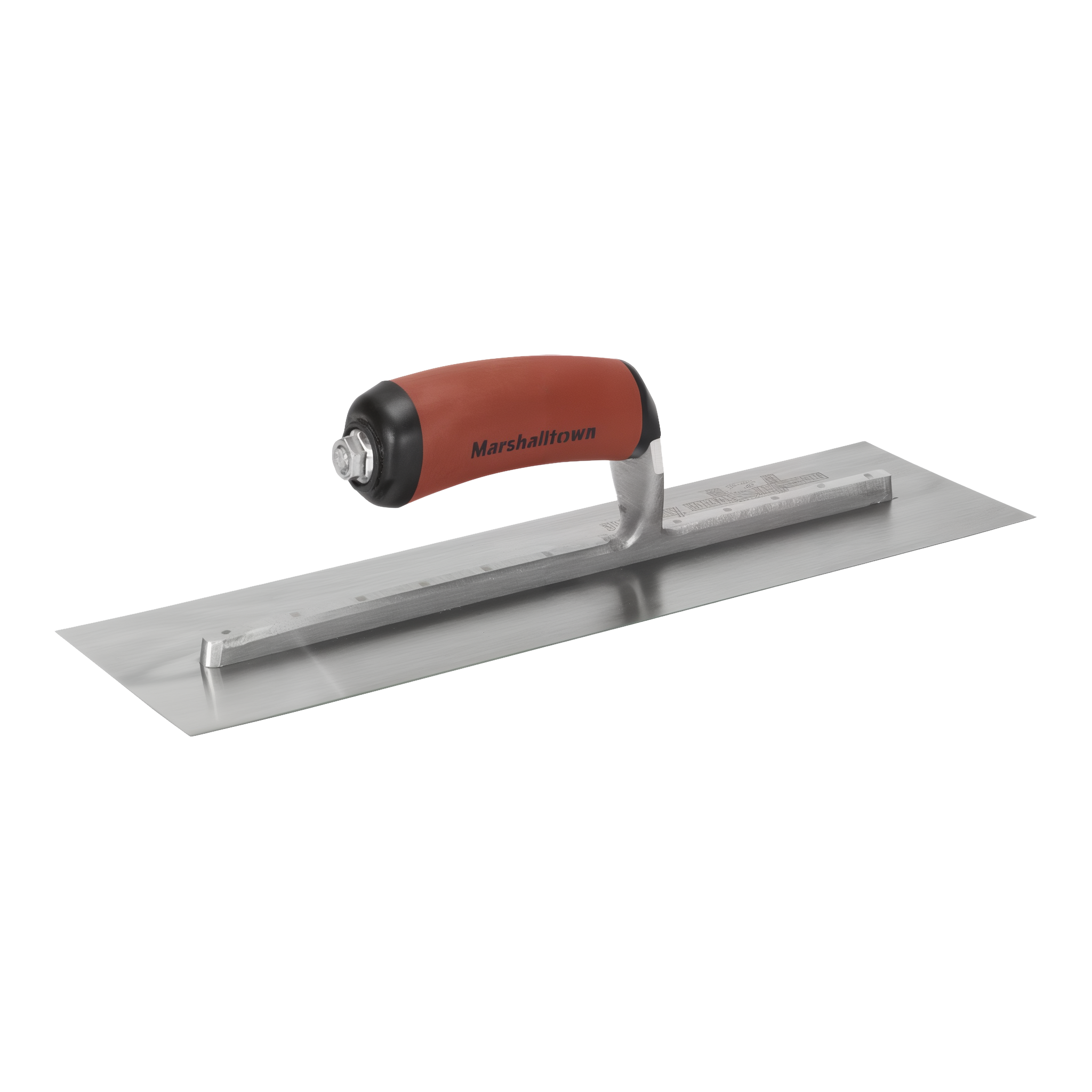 Marshalltown High Carbon Steel Finishing Trowel MXS64D — side profile showing curved blade and Xtralite aluminum alloy mounting