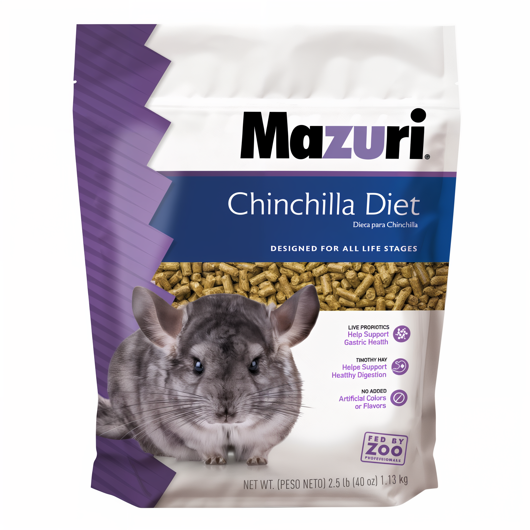 A close-up of Mazuri Chinchilla Diet pieces